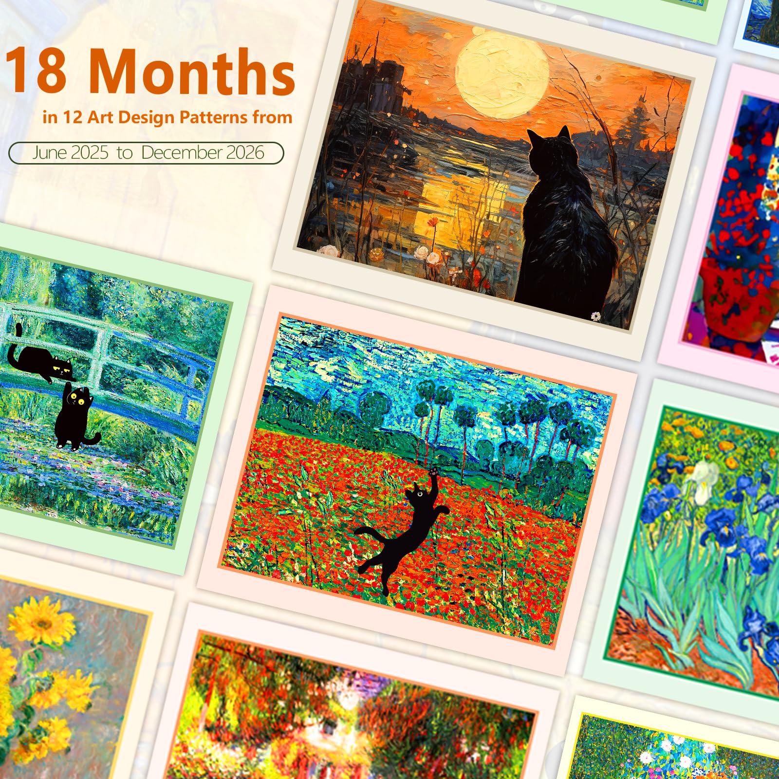 GuassLee 2025-2026 Cat Wall Calendar - 19 Month Vertical Hanging Calendar from June 2025 to December 2026 - 14