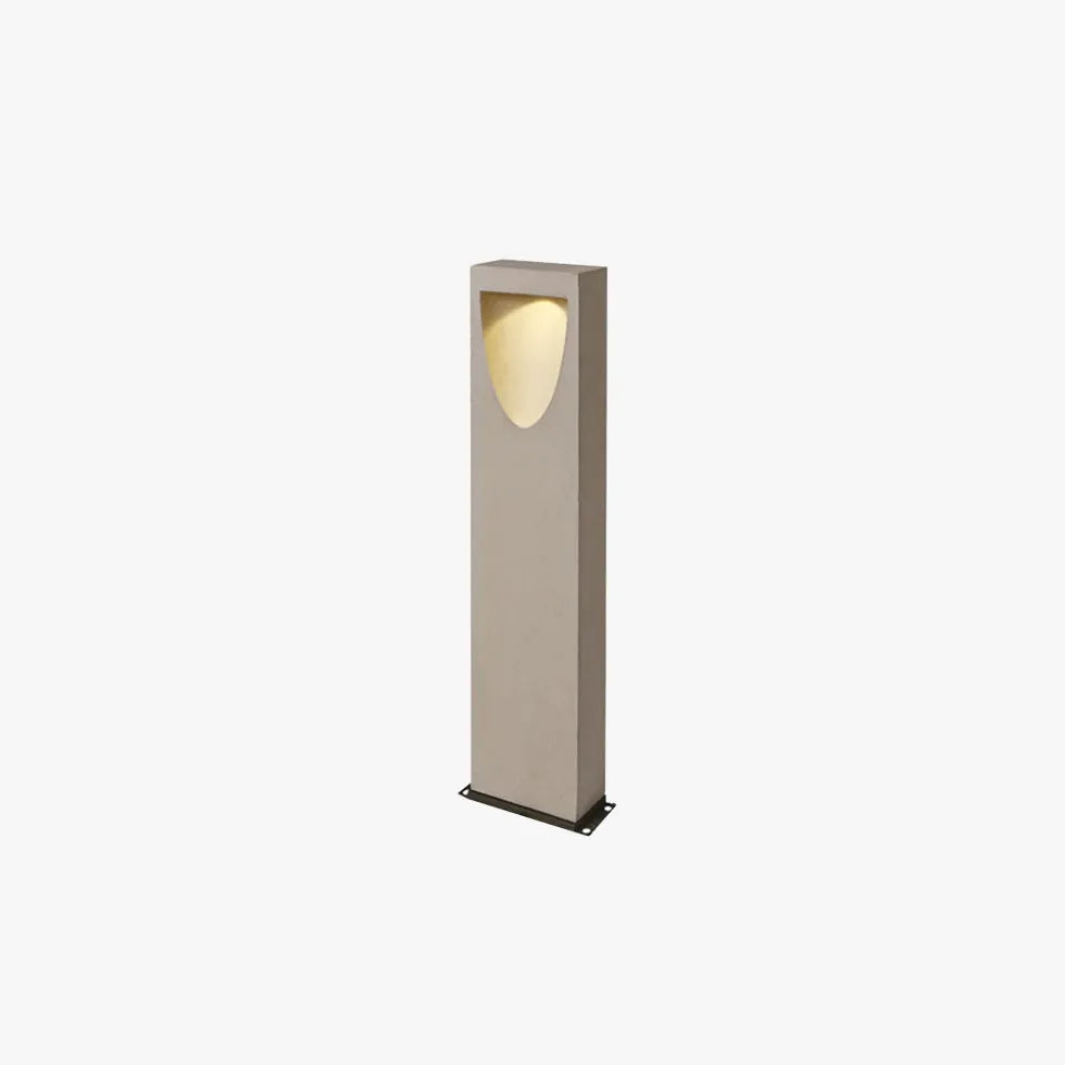 Outdoor Rectangular Stone Garden Bollard Lights - Waterproof LED Landscape Lighting for Pathways, Driveways, and Yards
