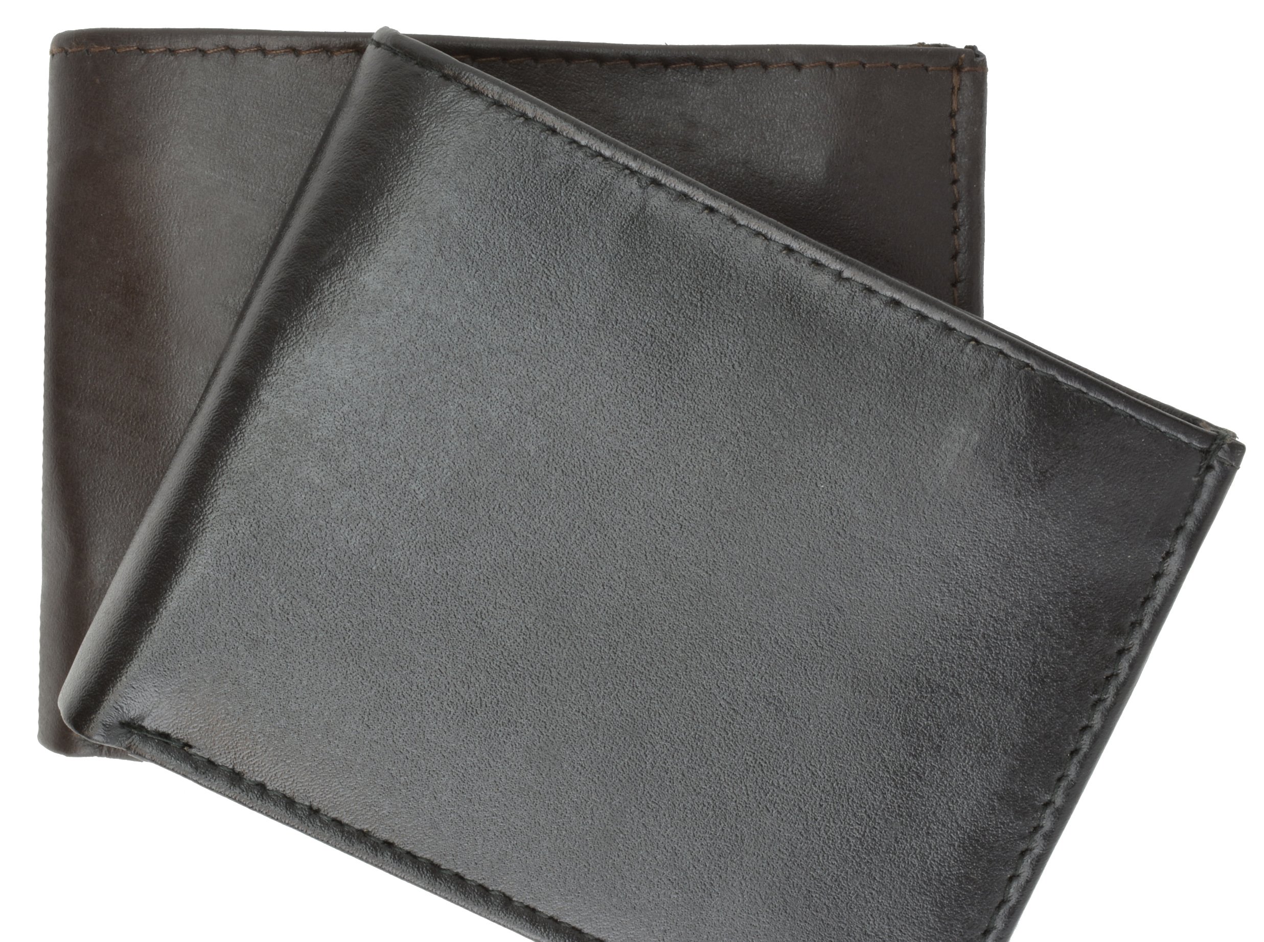 MARSHALL Men's Genuine Black Leather Bifold Wallet with Triple ID Window - Slim & Durable for Everyday Use, Business, Travel & Gifts