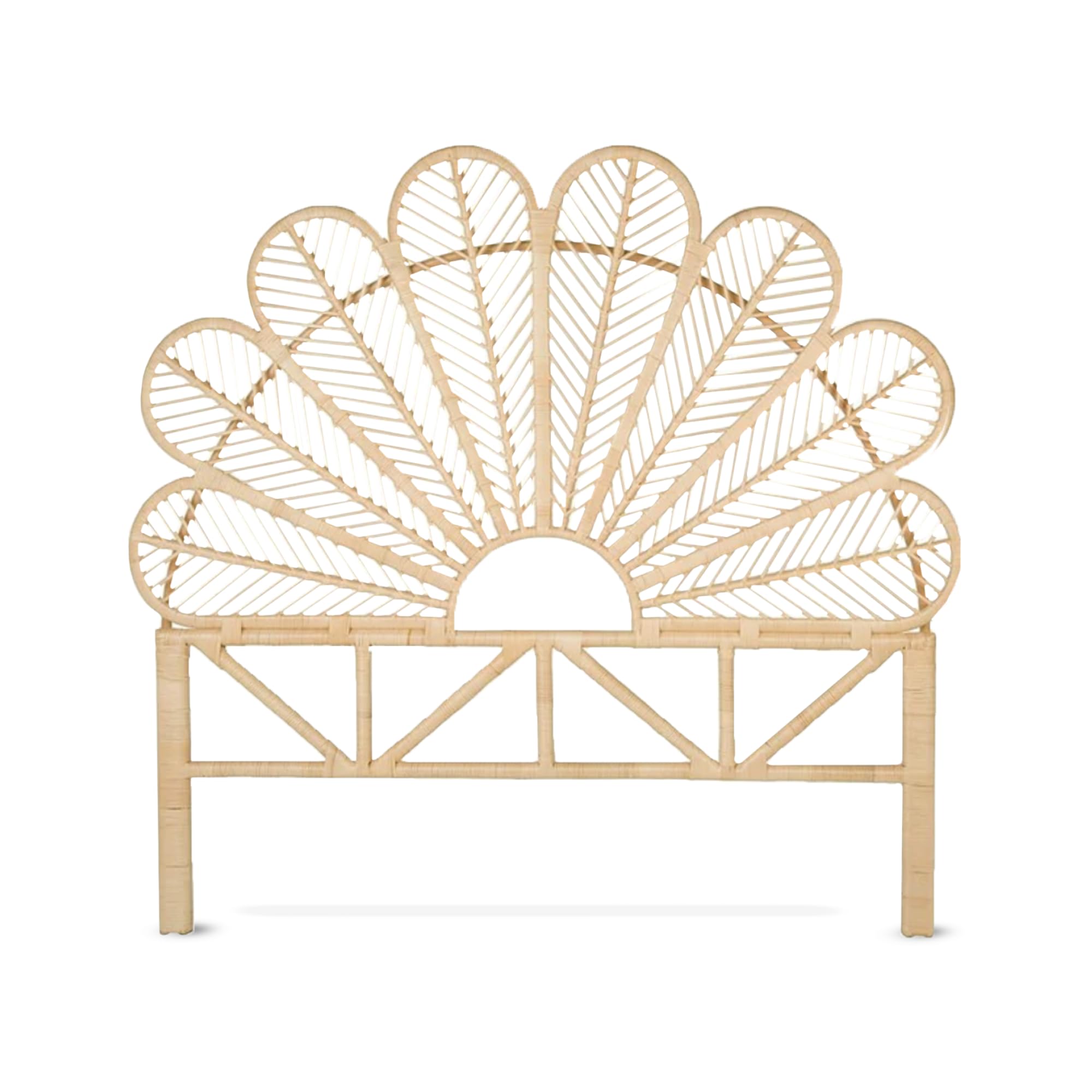 KOUBOO Petal Rattan Twin Headboard - Natural Bohemian Bedroom Furniture for Tropical Decor | Perfect for Guest Rooms, Beach Houses & Boho Chic Bedrooms