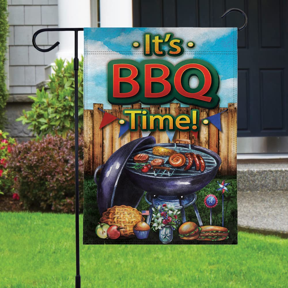 Double Sided BBQ Time Summer Garden Flag 12x18 Inch - Outdoor Decorative Flag for Porch, Yard, Garden & Home Decor | Perfect for Summer Parties, Backyard BBQs & Holiday Celebrations