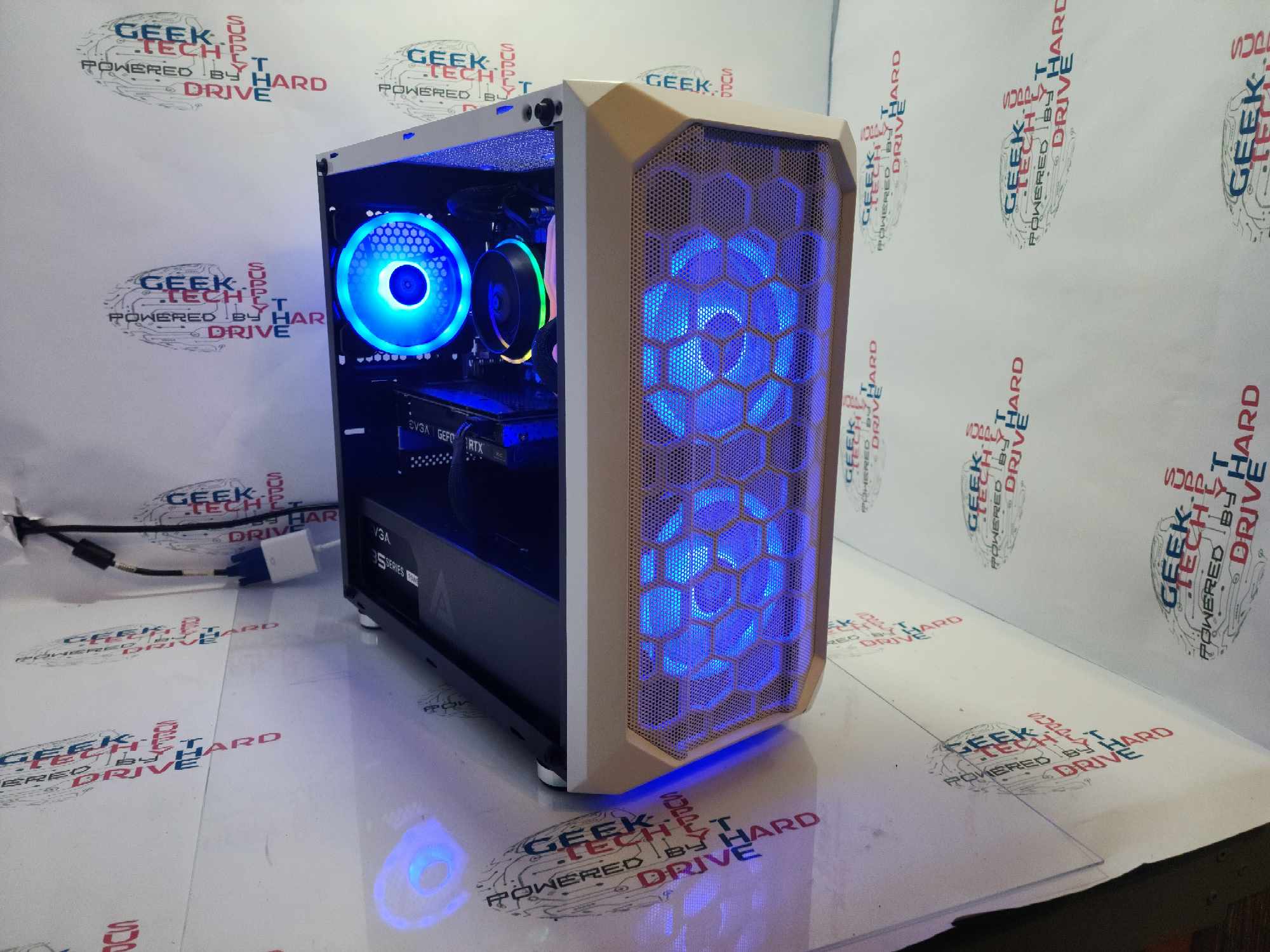 Gaming PC with Intel i5-12400 & RTX 4060 - 1TB SSD, 32GB DDR4 3200MHz, WiFi - White Desktop Computer for Esports, Streaming & Content Creation