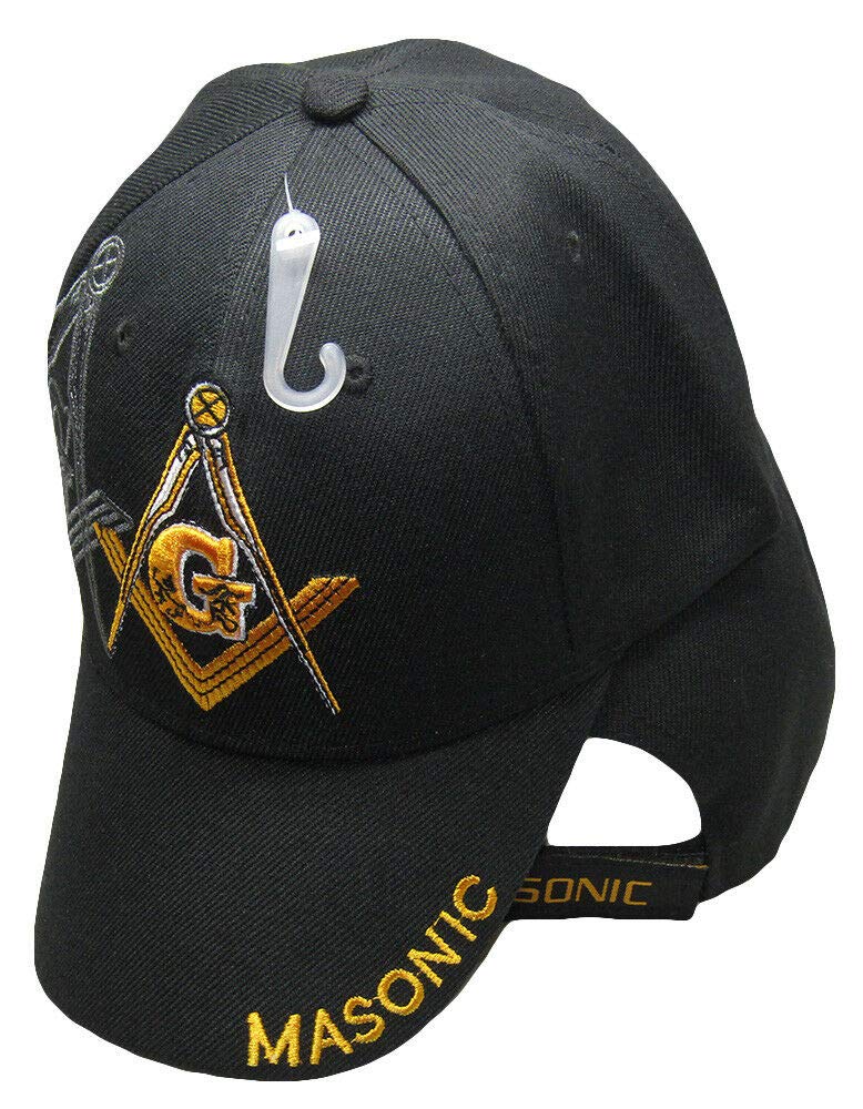 Freemason Lodge Hat - Black & Gold Embroidered Masonic Cap for Men | Perfect for Lodge Meetings, Ceremonies & Brotherhood Events