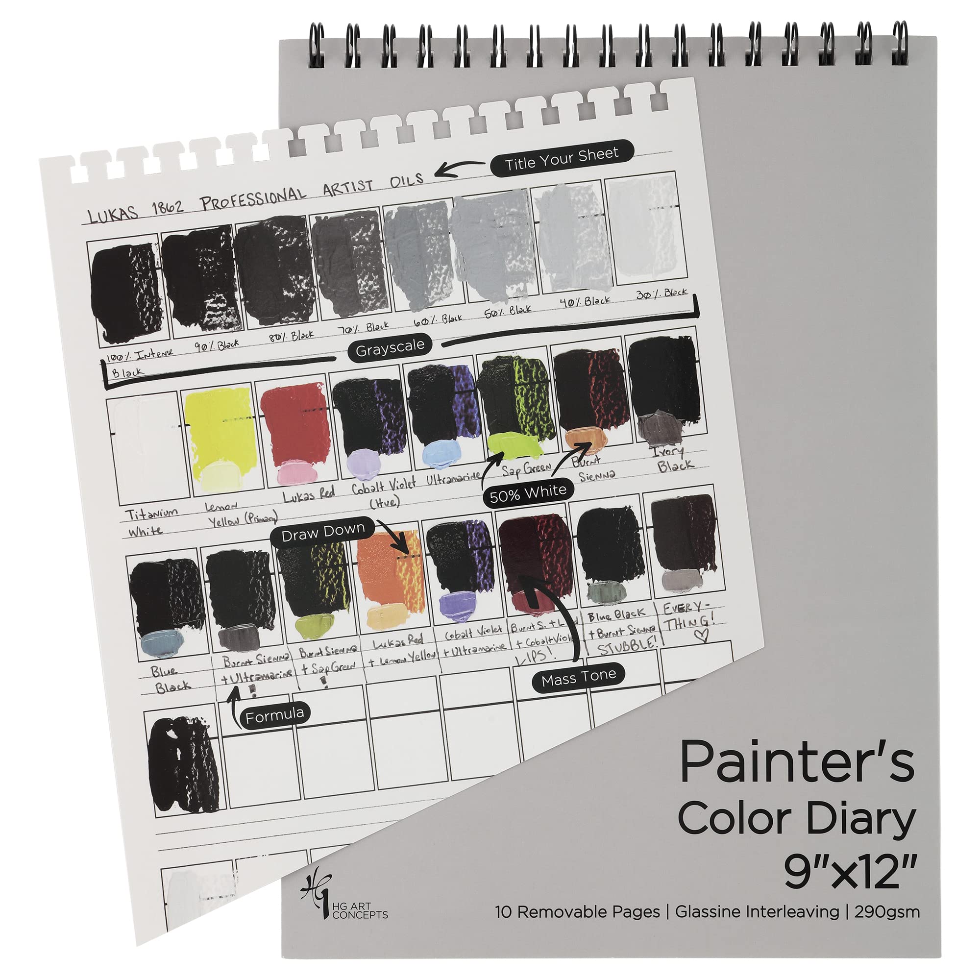 HG Art Concepts Painters Color Diary - 20 Pack of 9x12