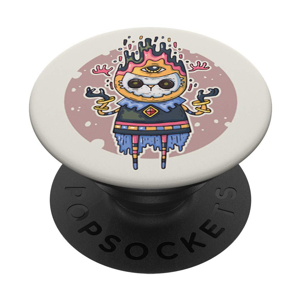 Cute Anime Cat Third Eye Manga Magic Magician Cartoon Design Swappable PopGrip - Perfect Gift for Anime Fans, Phone Grip for Daily Use & Travel