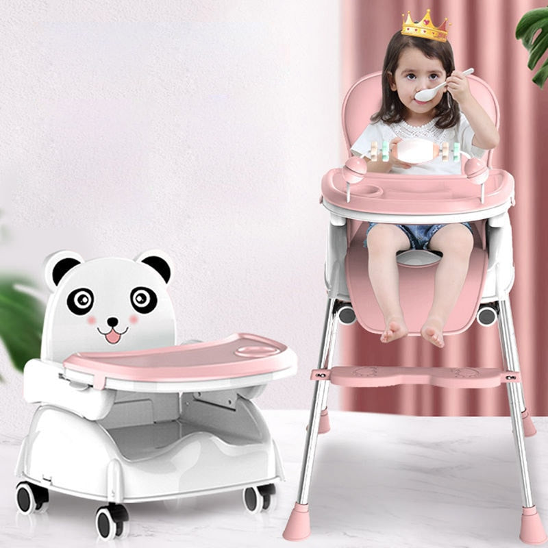Best Baby High Chair with Removable Tray - Adjustable Height & Foldable for Easy Storage - Perfect for Feeding, Playtime & Learning at Home or Restaurant