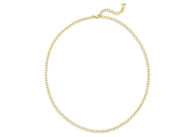 18K Gold Extra Small Oval Chain Necklace - Dainty & Delicate Jewelry for Women, Perfect for Everyday Wear & Special Occasions