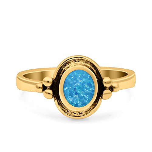 Yellow Tone, Lab Created Blue Opal