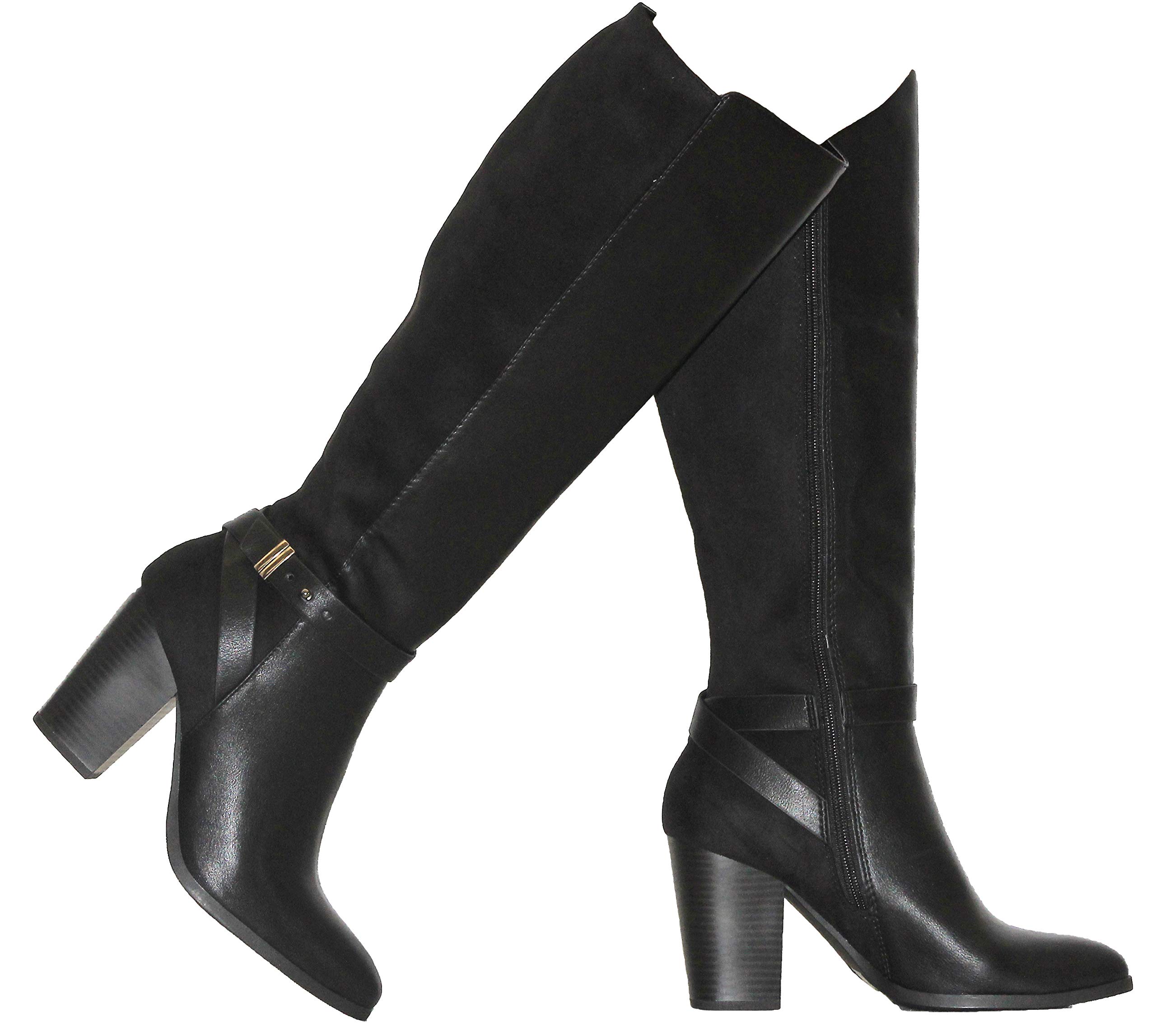 MVE Women's Soda Mid-Calf Dress Boots with Back Laces - Stylish Ankle Boots for Office, Party & Fall Fashion