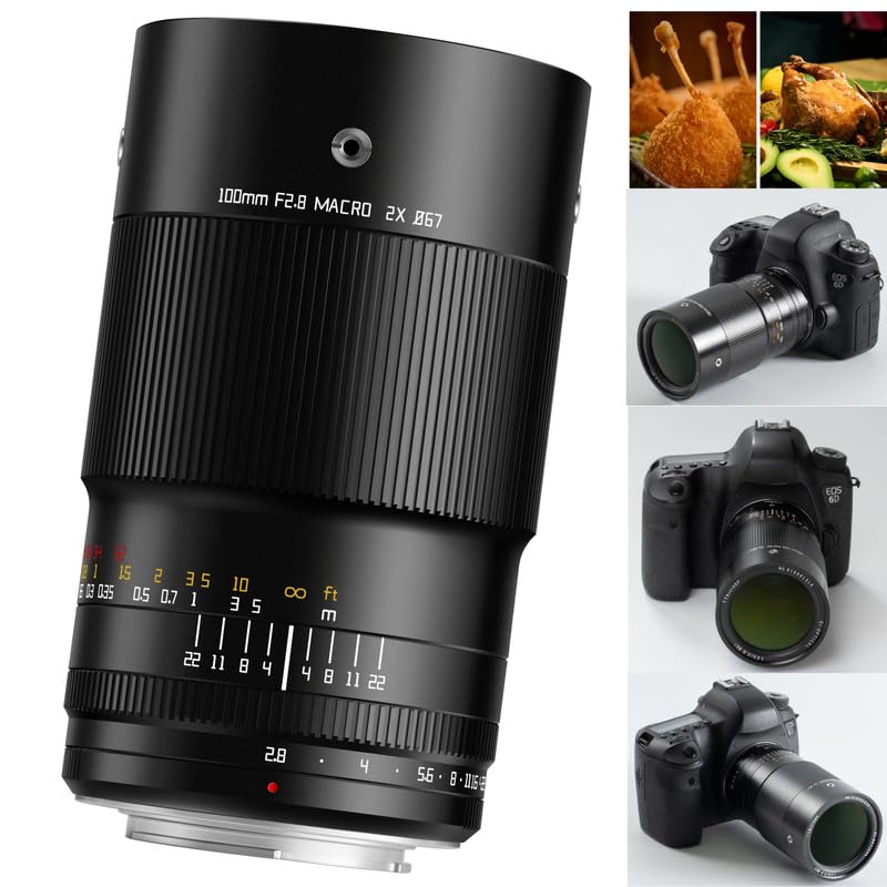 TTARTISAN 100mm F2.8 Macro Lens for Canon EF Mount - 2X Magnification Full Frame Compatible with EOS 1DX Mark III, 5D Mark IV, 6D (Perfect for Product Photography, Jewelry Close-ups & Nature Macro Shots)