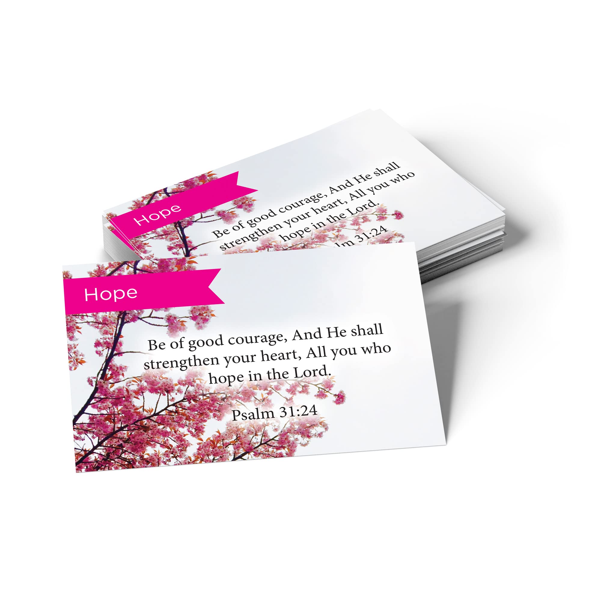 Inspirational Bible Verse Cards - Pack of 25 Scripture Cards with Psalm 31:24 for Courage | Christian Devotional, Bible Study & Scripture Memorization | Perfect for Encouragement Gifts, Small Group Studies & Personal Faith Journey