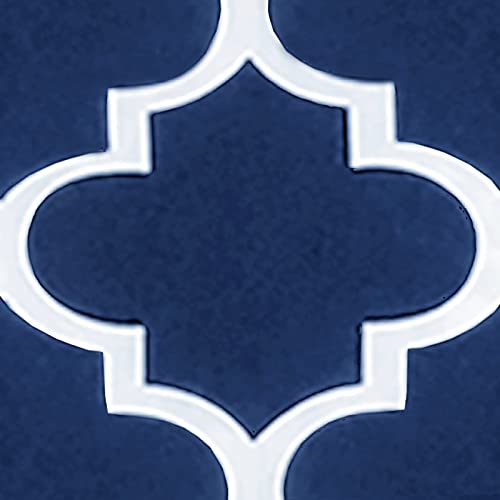 Navy Quatrefoil With White Pattern