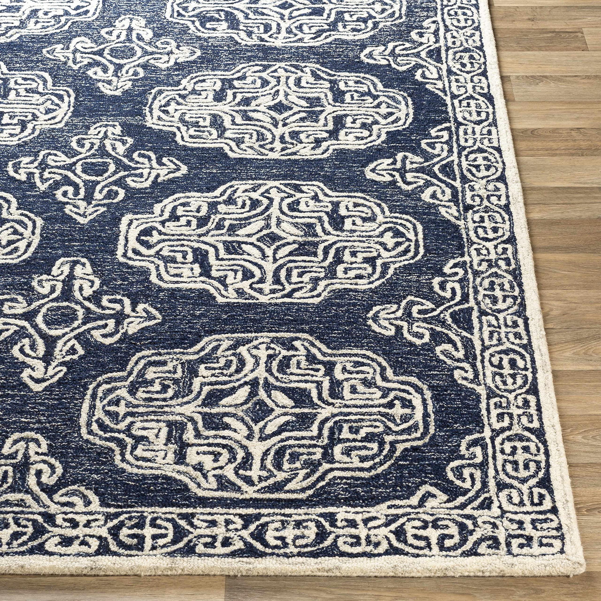 Premium Hauteloom Glenoma Wool Area Rug - Traditional Beige & Gray - 9'9