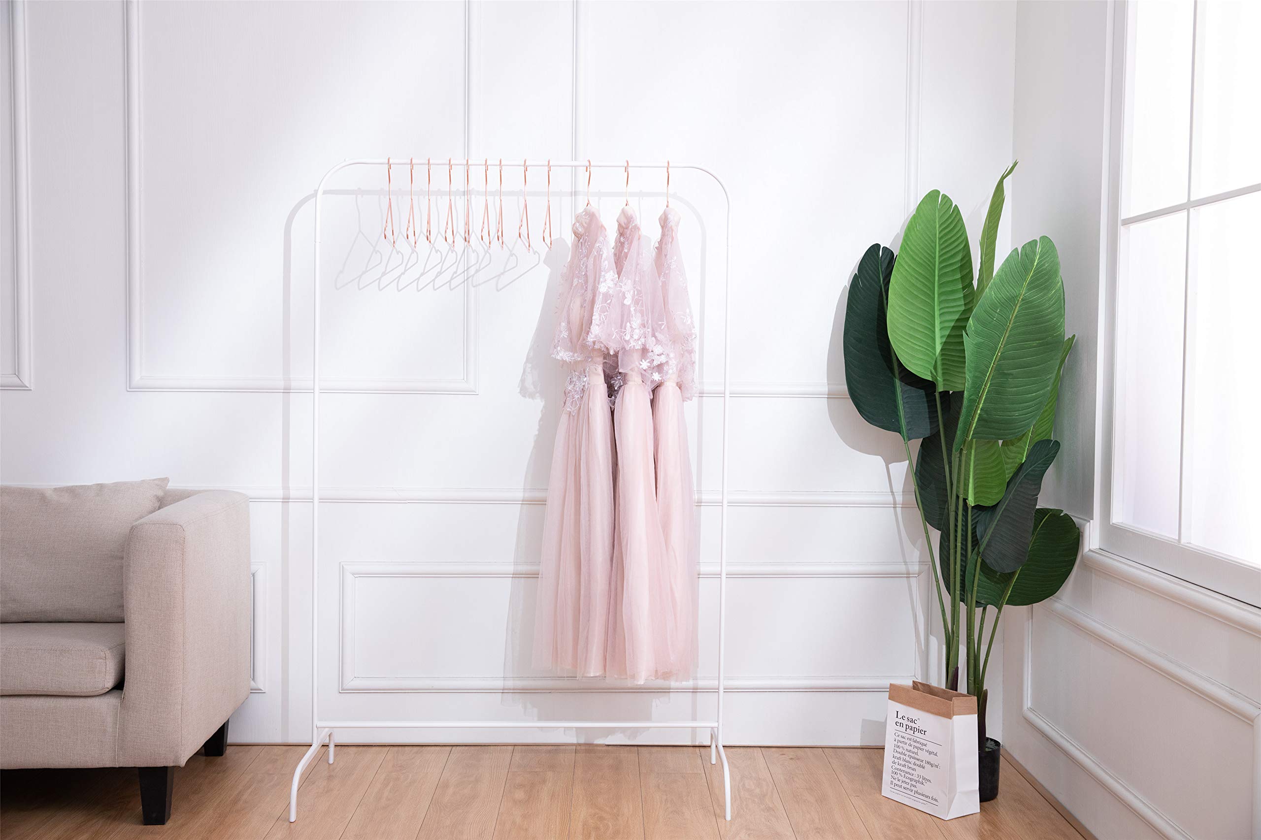17 Inch Heavy Duty Rose Gold Metal Clothes Hanger - Premium Coat, Suit & Dress Hanger with Big Notches (Pack of 20) - Perfect for Closet Organization, Retail Stores & Luxury Garment Display
