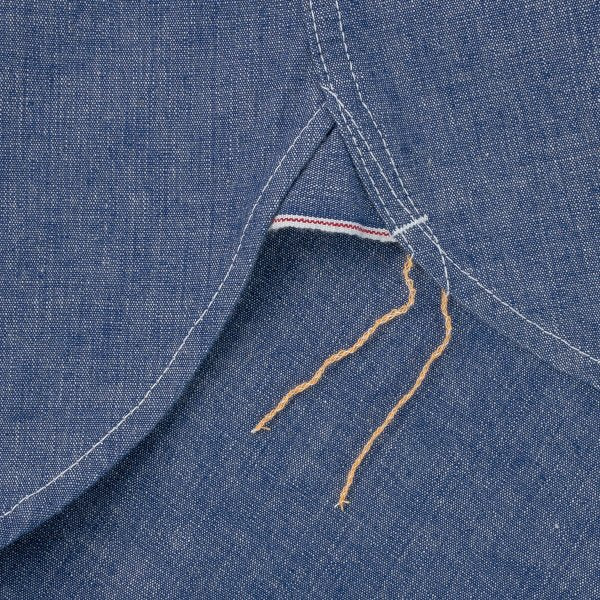 Iron Heart IHSH-13 10oz Selvedge Chambray Western Shirt - Premium Denim Work Shirt for Men in Classic Blue | Ranch Work, Casual Wear & Outdoor Adventures
