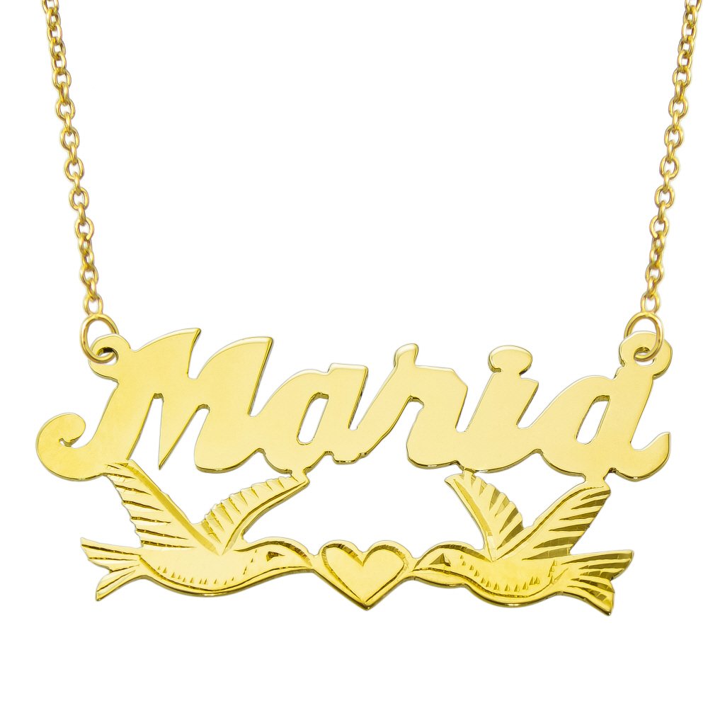 14K Yellow Gold Personalized Name Plate Necklace - Custom Engraved Jewelry for Women - Perfect Gift for Birthday, Anniversary & Special Occasions