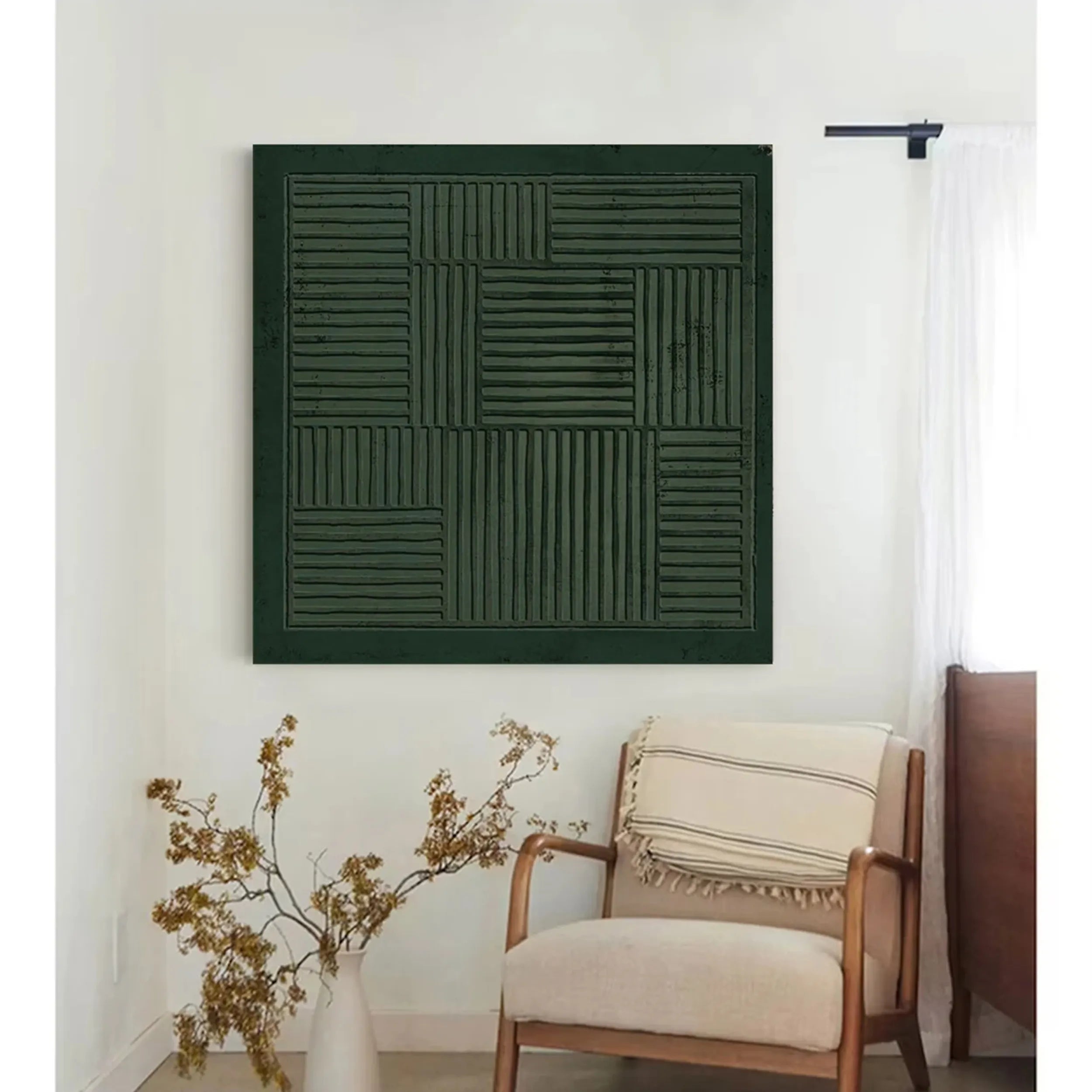Blue & Green Abstract Wall Art Canvas Print #BG068 - Modern Home Decor for Living Room, Bedroom & Office