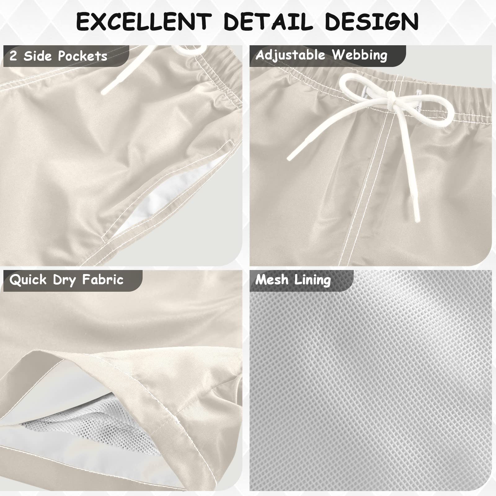 DOMIKING Boys' Swim Trunks with Mesh Lining - Quick Dry for Beach & Pool Play