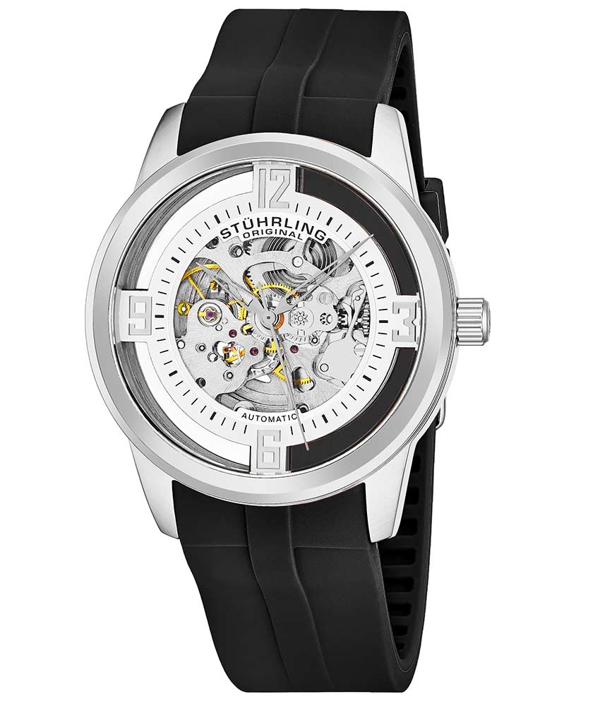 42mm Skeleton Watch 877C - Stainless Steel Mechanical Automatic Movement for Men - Perfect for Business, Casual & Formal Occasions