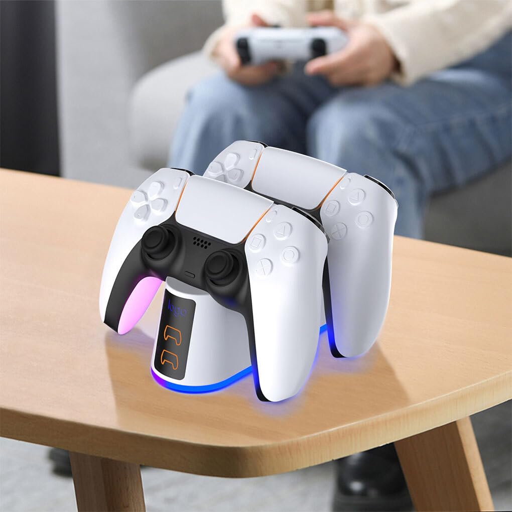 PS5 Controller Charger Stand - Compact & Portable DualSense Charging Dock with ABS Material | Perfect for Gaming Setup & Travel Accessories