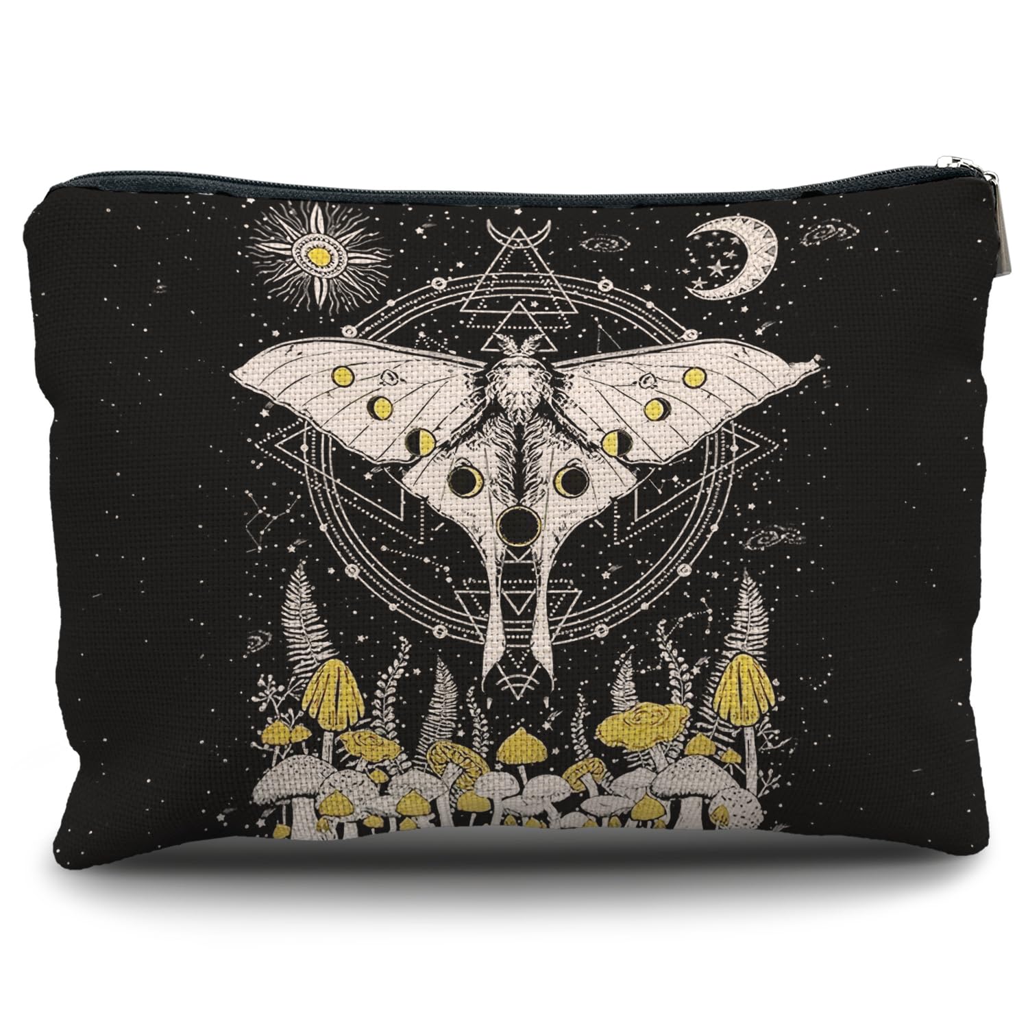 Celestial Moon Moth Makeup Bag - Witchy Cosmetic Pouch for Women | Perfect for Travel & Witchcraft Gifts