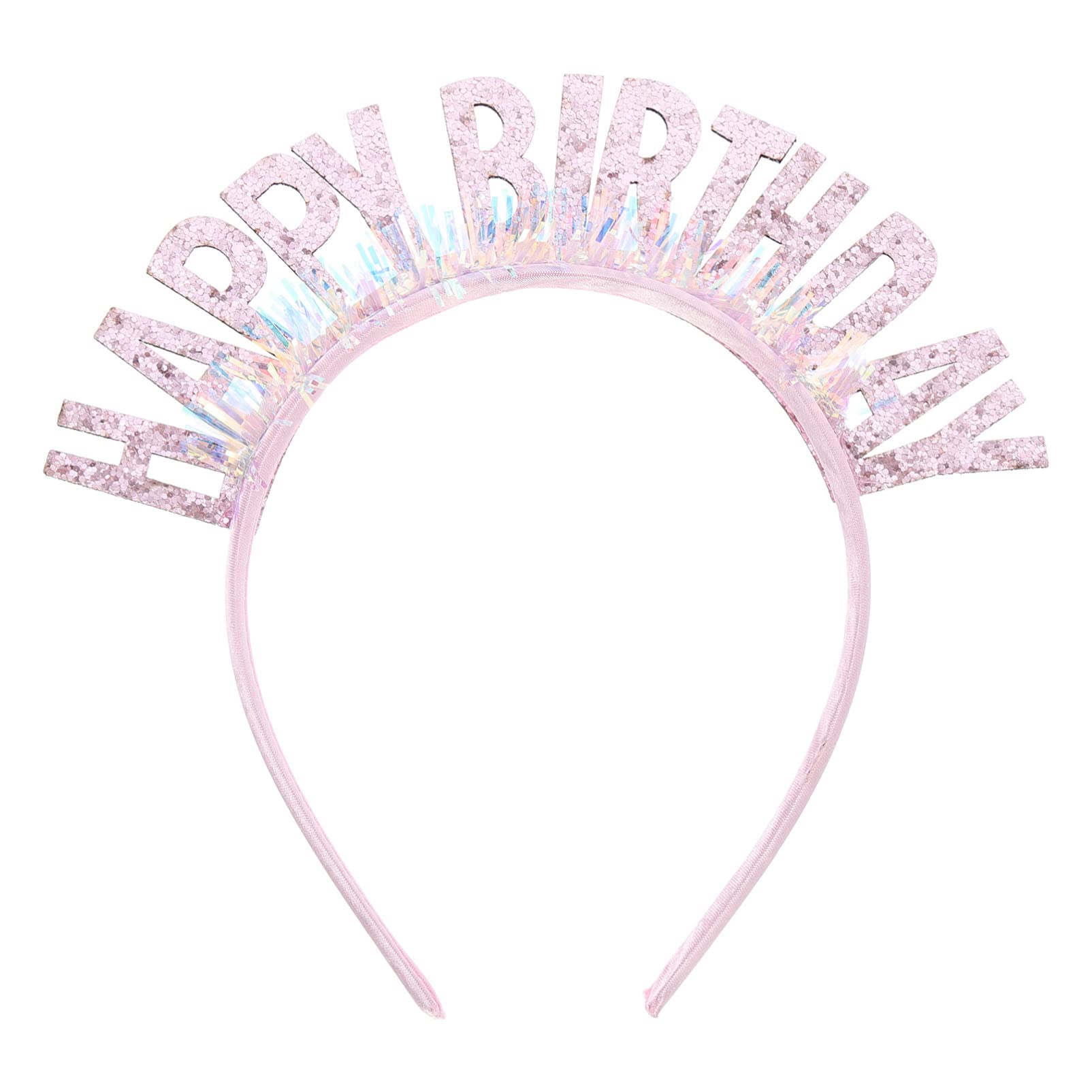 FRCOLOR Girls Birthday Headband - Sparkling Sequin Tiara Headdress for Birthday Parties, Photo Shoots & Celebrations (Pink) | Perfect Birthday Crown Accessory for Kids, Teens & Women