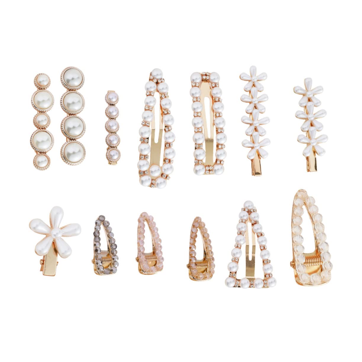 Minkissy 13-Piece Pearl Hair Clip Set - Elegant Barrettes & Hairpins for Women, Wedding, Banquet, Prom & Special Occasions | Creative Hair Accessories for Styling & Modeling