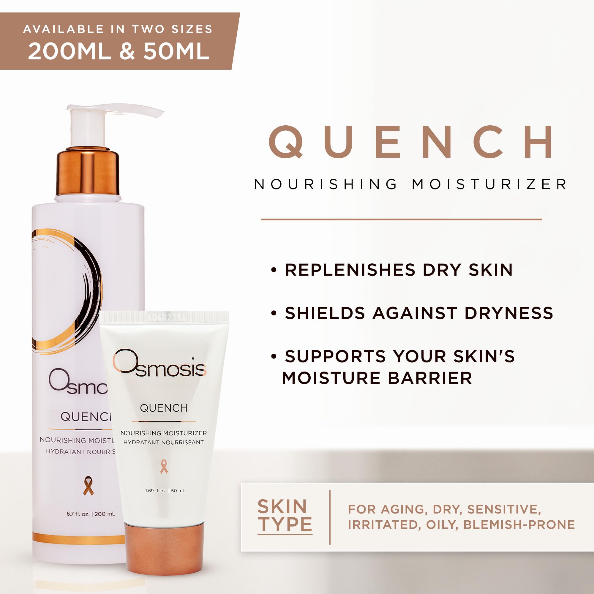 OSMOSIS QUENCH Daily Hydrating Facial Moisturizer (1.69oz) & STEMFACTOR Anti-Aging Facial Serum (1oz) - Hydrating Skincare Kit for Dry Skin, Stimulates Stem Cells - Perfect for Morning & Night Routine, Travel Skincare Essentials