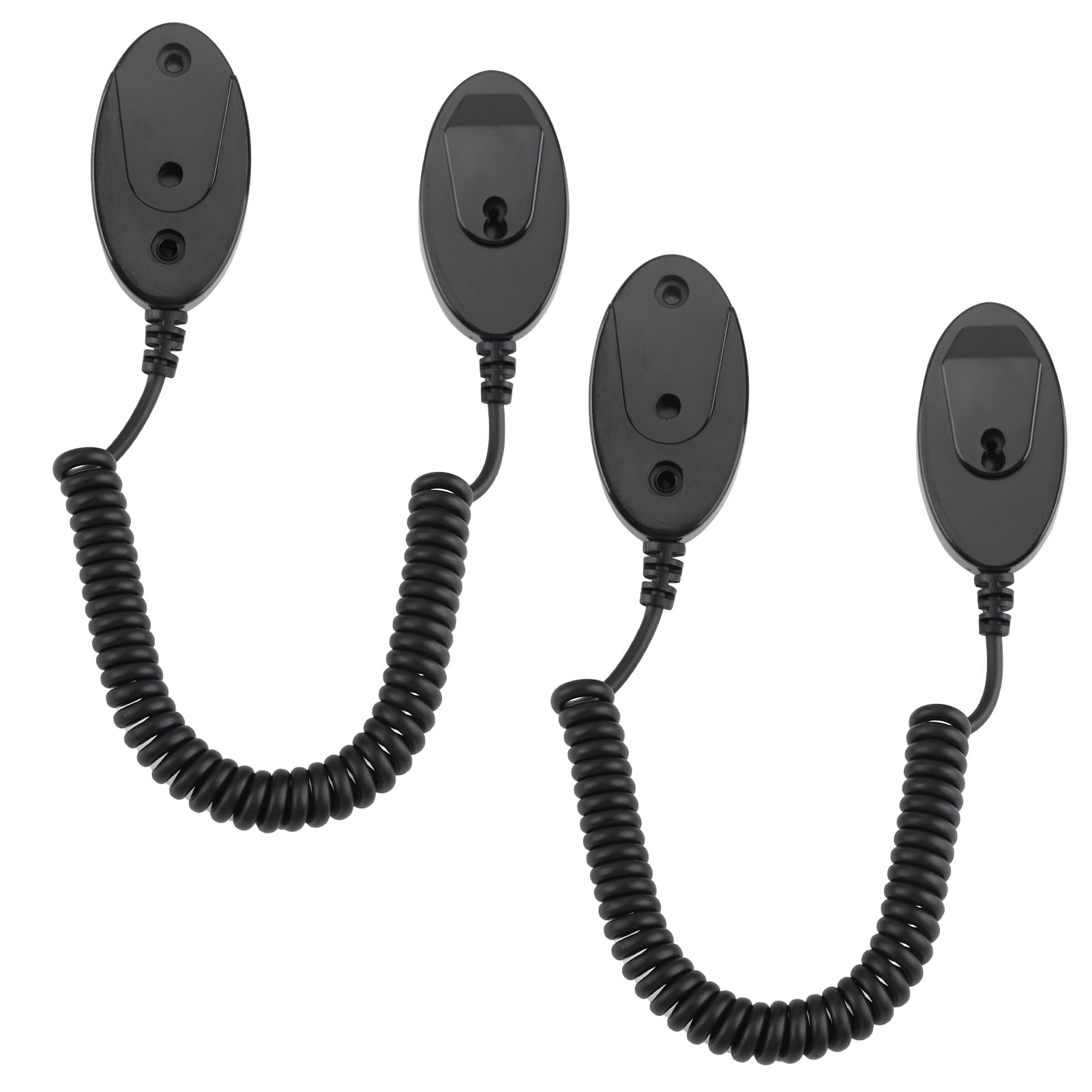 2 Pack Magnetic Remote Control Holder with Security Cable - Retractable Remote Organizer for TV, Fan & AC - Easy Installation, Anti-Loss Design (Black) | Perfect for Living Room, Bedroom & Office Organization