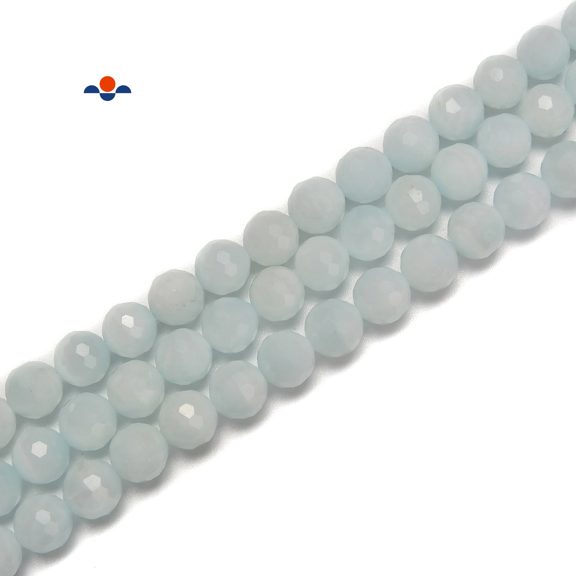 Natural Light Blue Chatoyant Celestite Faceted Round Beads - 6mm & 8mm Sizes - 15.5 Inch Strand for Jewelry Making, DIY Crafts & Spiritual Healing