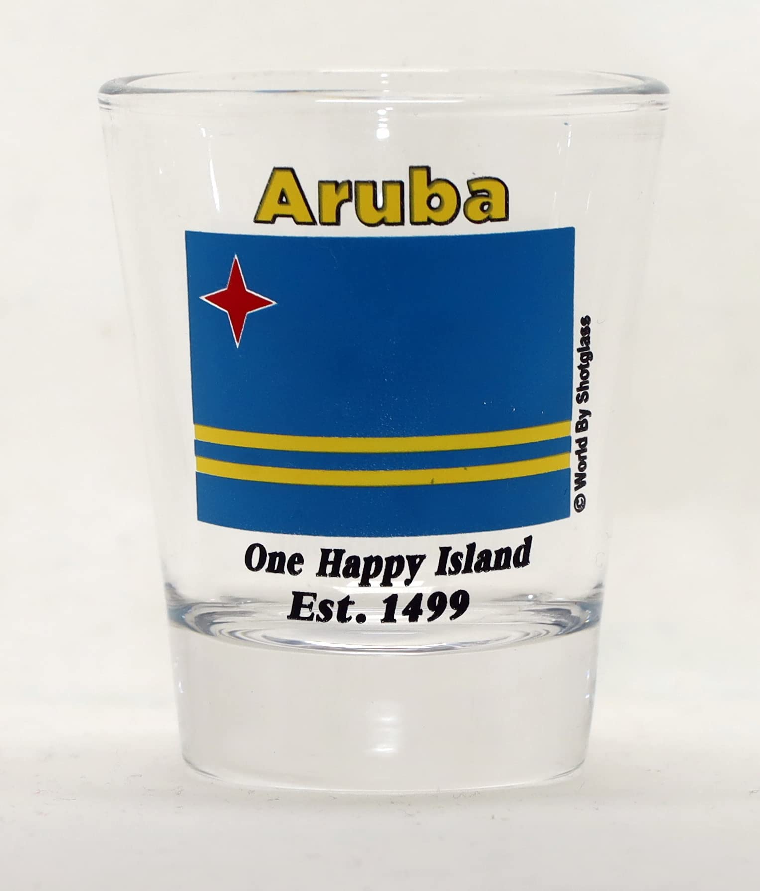 Aruba Caribbean Boxed Shot Glass Set of 2 - Premium Glassware for Tequila, Whiskey & Cocktails - Perfect for Beach Parties, Tropical Themed Events & Home Bar Decor