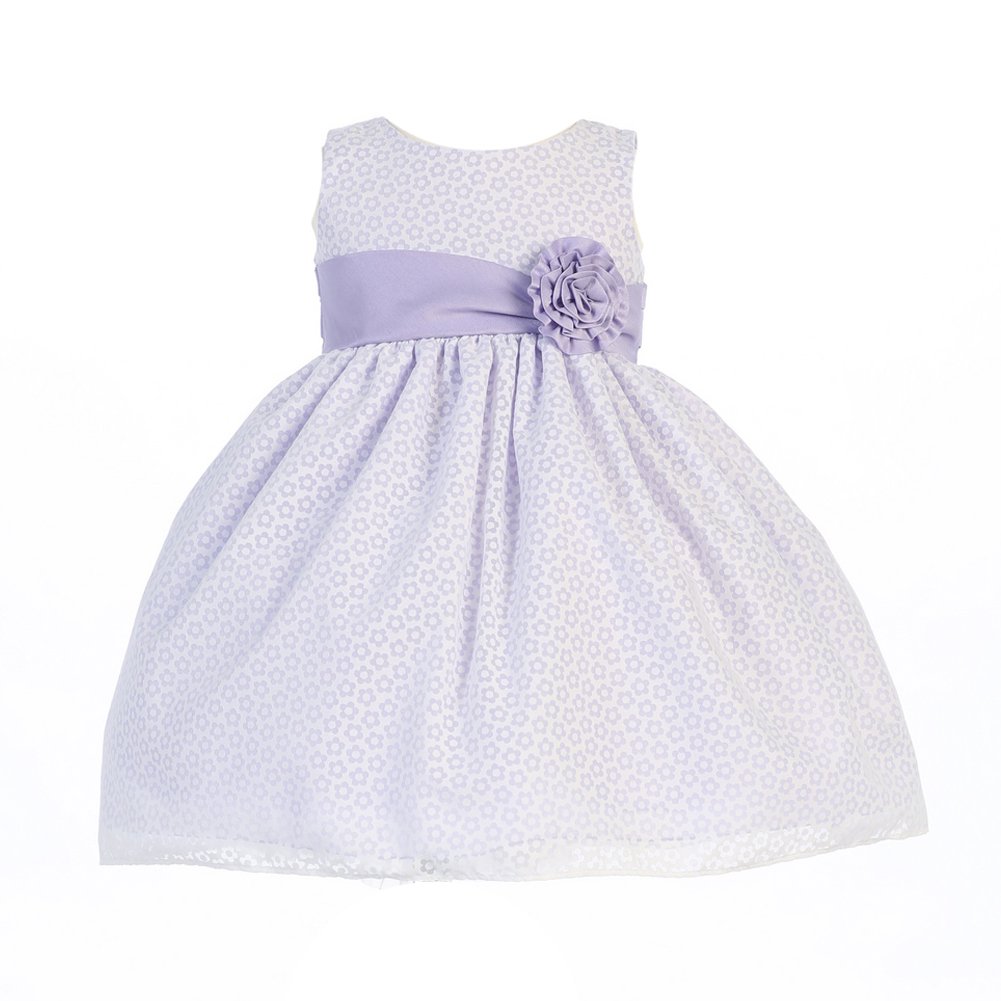 Lito Girls' Lilac Cotton Burnout Easter Dress - Special Occasion Party Outfit for Toddlers Age 5 | Perfect for Easter Celebrations, Birthday Parties & Family Photos
