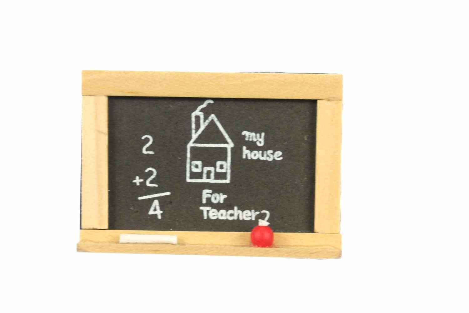 Miniblings Wooden Teacher & Student Pin Badge Set - Blackboard Design School Brooch for Teachers, Pupils, and Educators - Perfect for Classroom Gifts, Appreciation Awards, and School Events