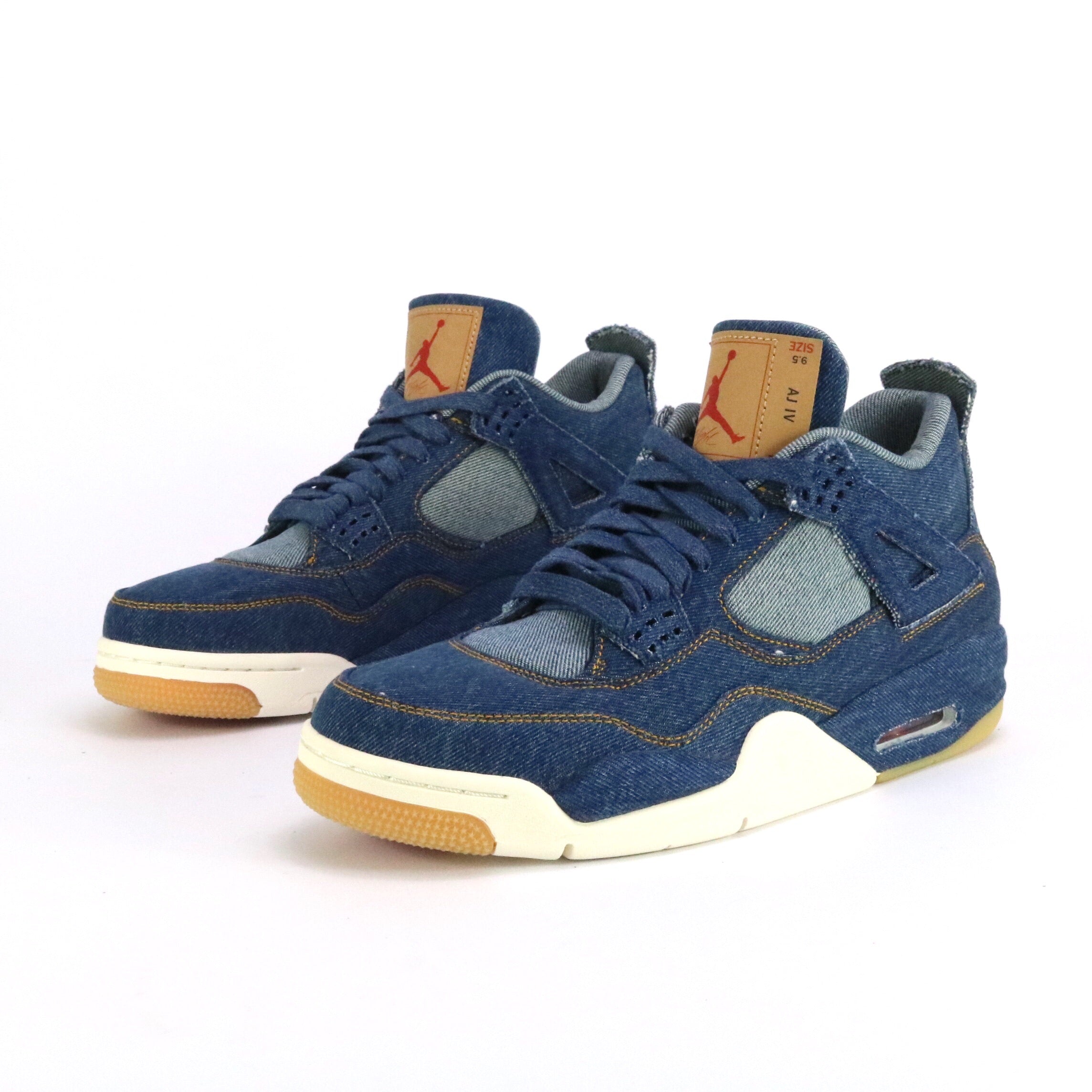 Air Jordan 4 Retro Levis Denim Sneakers - Men's Basketball Shoes for Casual Wear & Street Style Fashion | Perfect for Sneaker Collectors and Urban Outfits