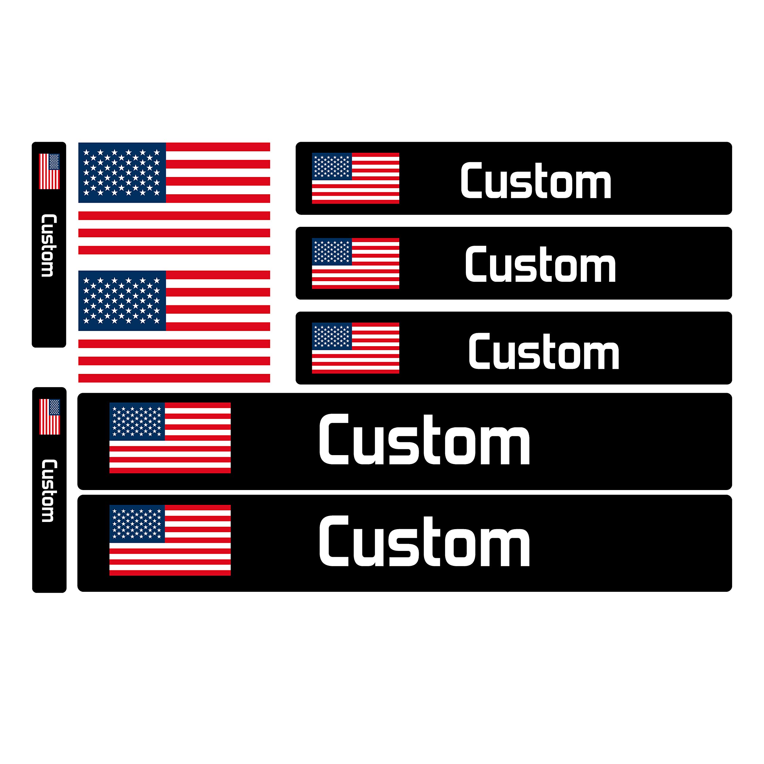 Customizable Patriotic Sticker Kit - 9 American Flag Decals for Bikes, Motorcycles, Cars & More | Waterproof Vinyl Decoration for Vehicles, Laptops, Helmets & DIY Projects