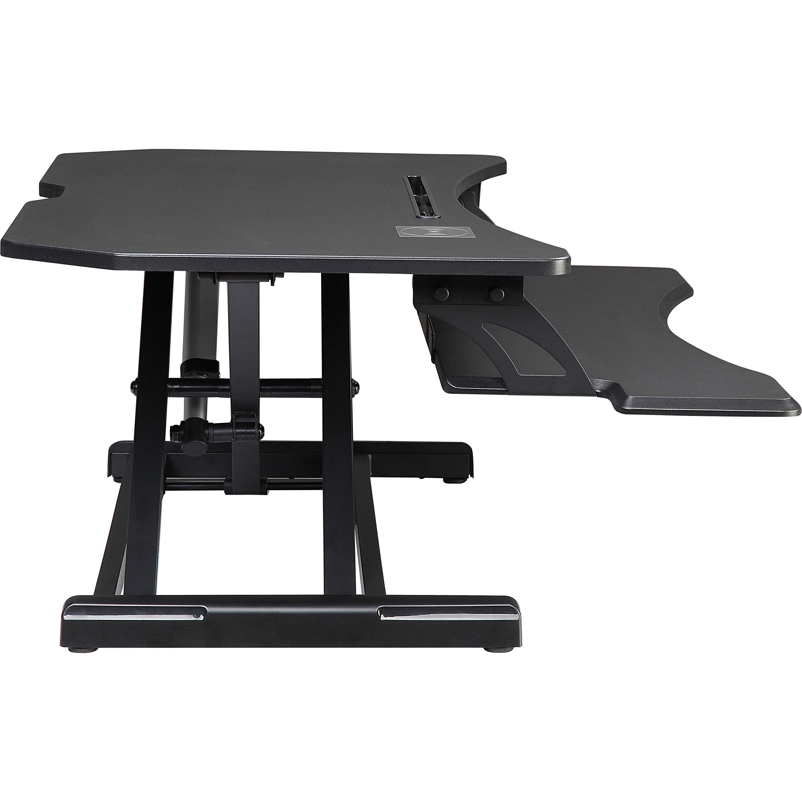 Lorell LLR99530 Black Electric Monitor Riser - Adjustable Height Stand for Computer Screens, Laptops & Workstations - Perfect for Office, Home & Gaming Setup