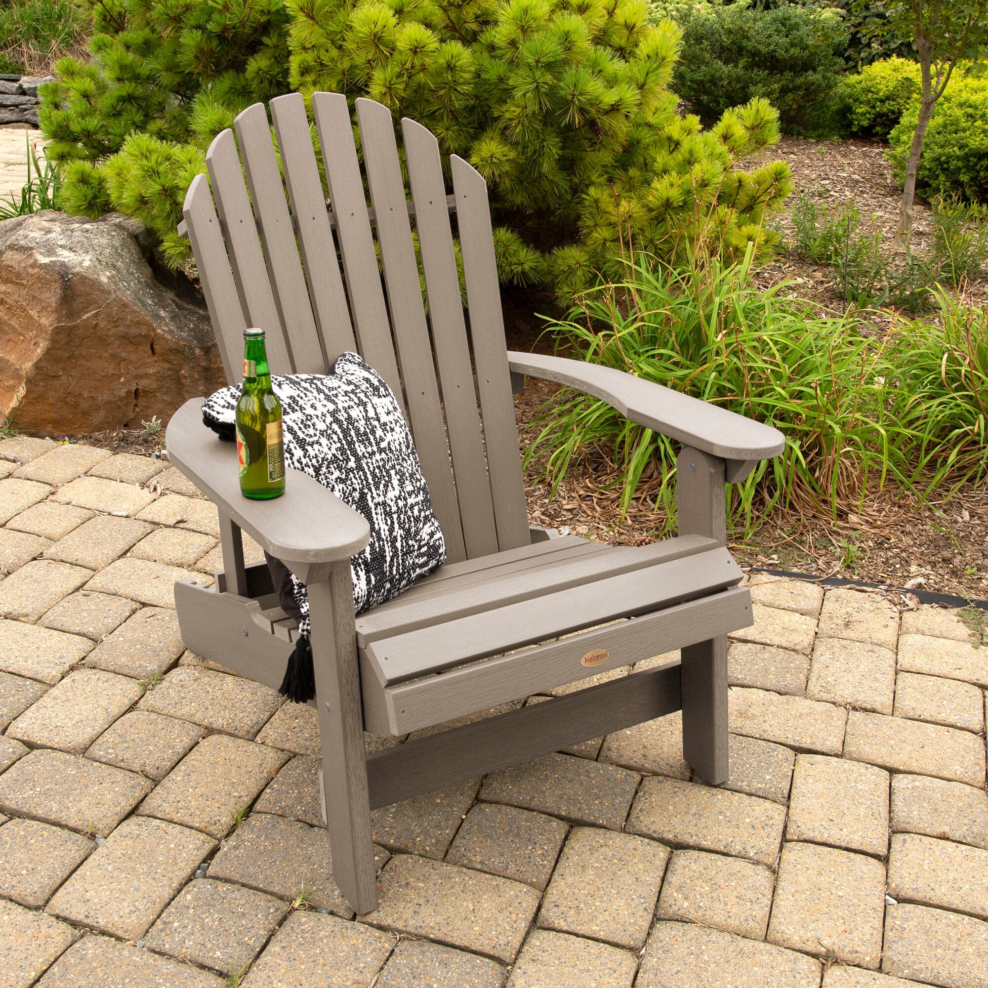 King Hamilton Folding & Reclining Adirondack Chair - Outdoor Patio Lounge Chair with Adjustable Backrest, Weather-Resistant for Deck, Poolside, Garden & Backyard Relaxation