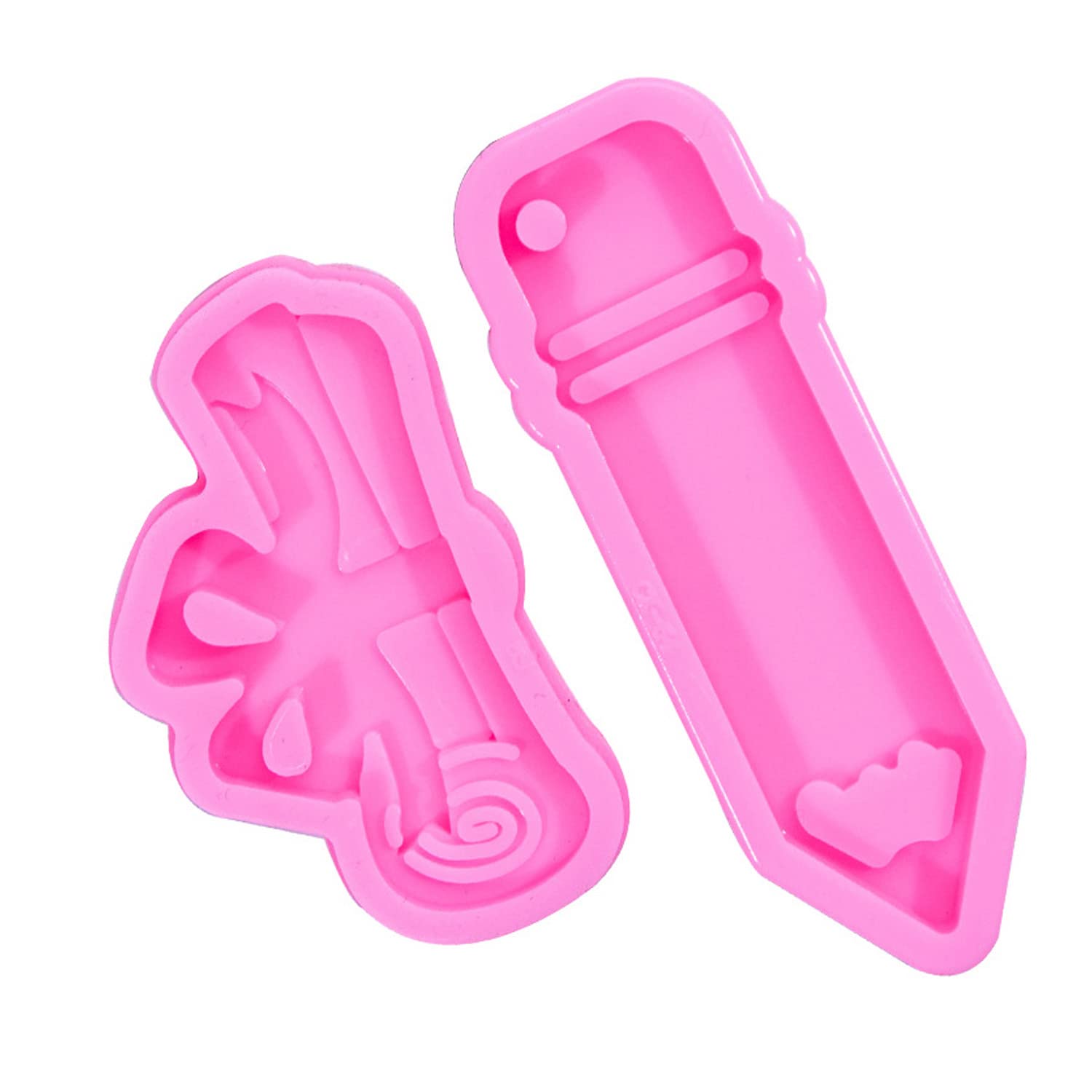 Yayatty 25 PCS Silicone Resin Molds Set - Pencil & Mini Notebook Shaped Epoxy Casting Molds with Key Rings for DIY Keychain Jewelry Making | Perfect for Crafters, Art Projects, and Unique Handmade Gifts