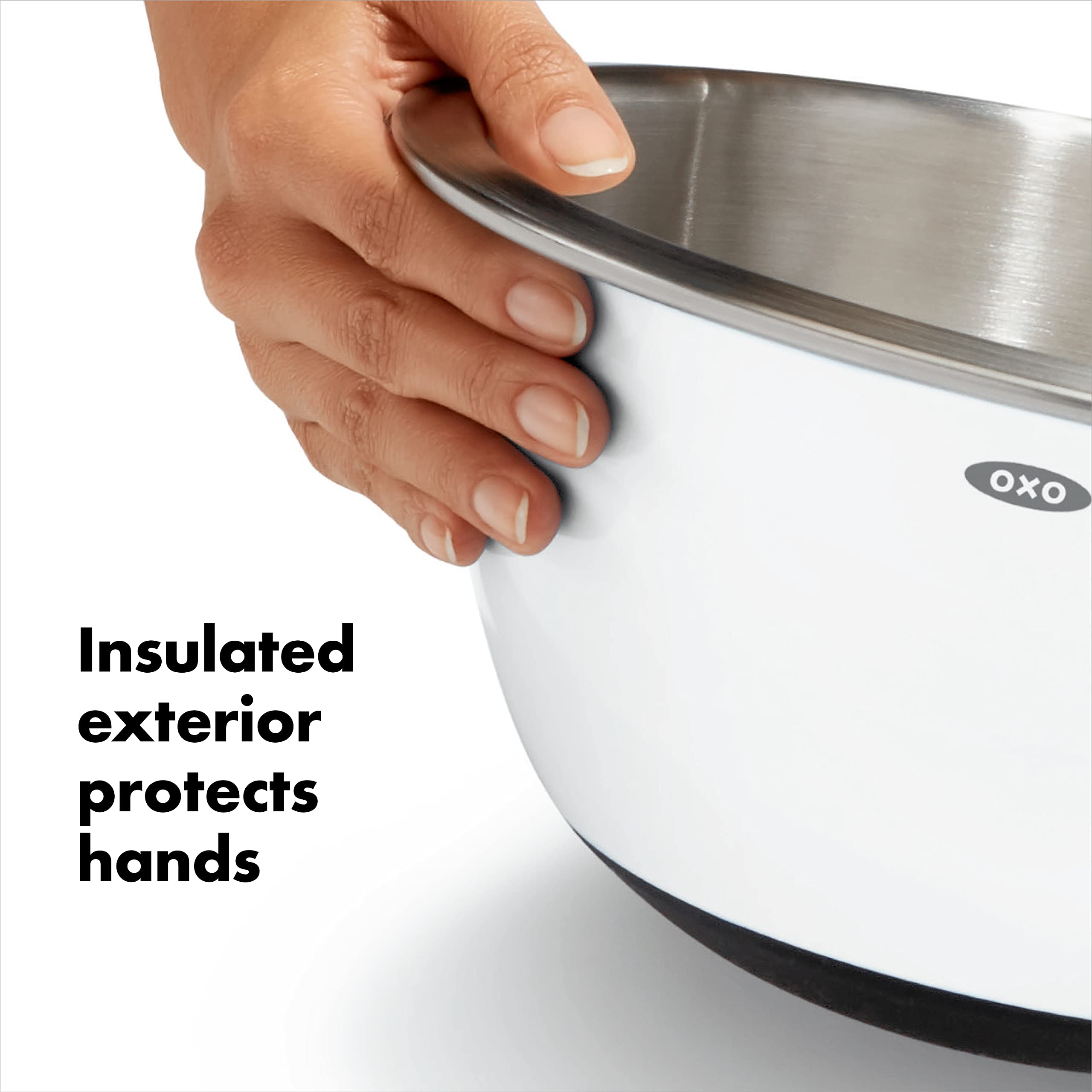 OXO Good Grips 3-Piece Stainless Steel Mixing Bowl Set with 2-Piece Plastic Cutting Boards - Durable Kitchen Essentials for Baking, Mixing & Food Prep - Perfect for Home Cooks & Professional Chefs