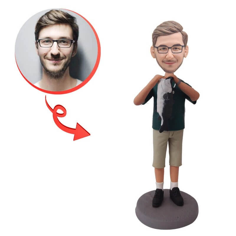 Custom Wild Catch Fish Bobblehead - Unique Handmade Fishing Gift for Anglers - Perfect for Office Desk, Man Cave Decor, and Fishing Enthusiast Collections