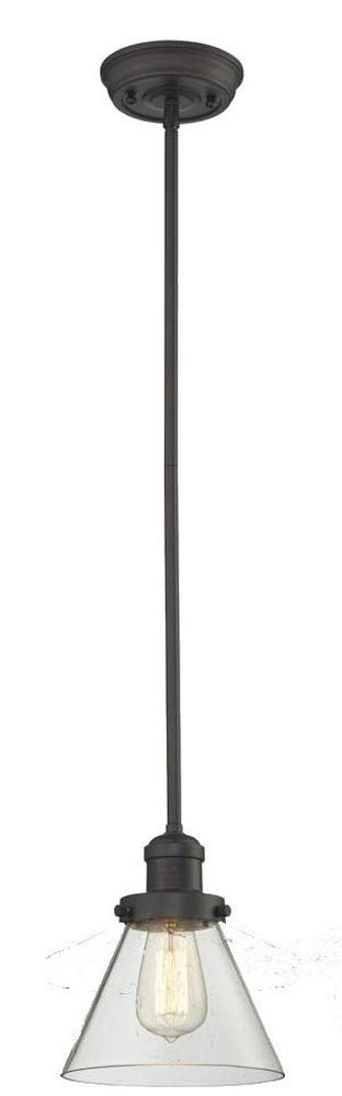 8 Inch Wide 10 Inch High Large Cone Stem Pendant Light - Modern Farmhouse Lighting for Kitchen Island, Dining Room & Entryway