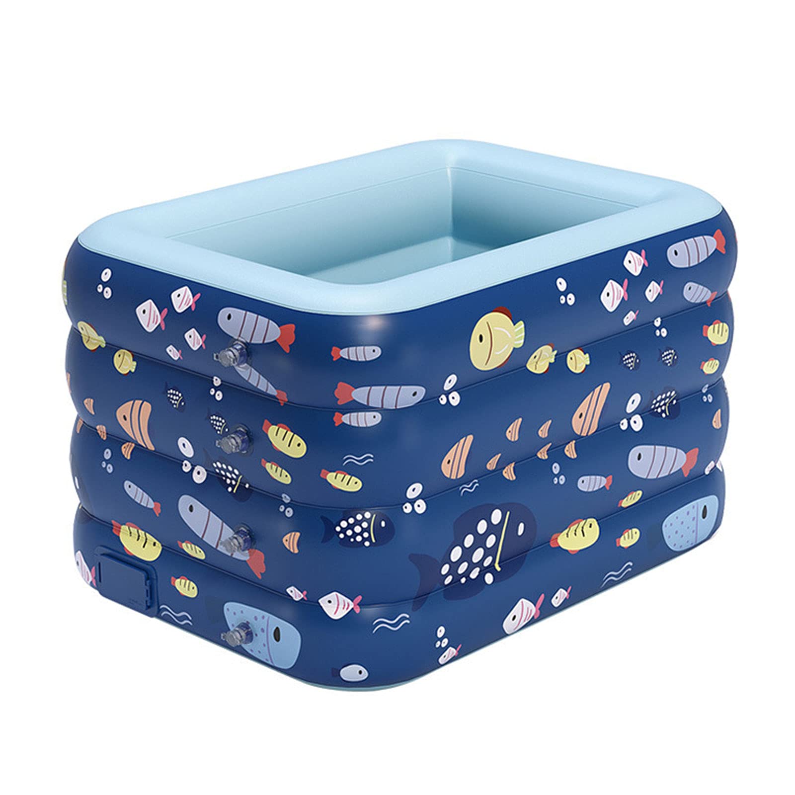 Best Automatic Inflatable Rectangle Swimming Pool - Thickened Family Kiddie Pool for Adults, Kids & Toddlers - Durable Blow Up Lounge Pool for Outdoor, Garden & Backyard (Blue/Pink) - Perfect for Summer Parties, Family Fun & Relaxation