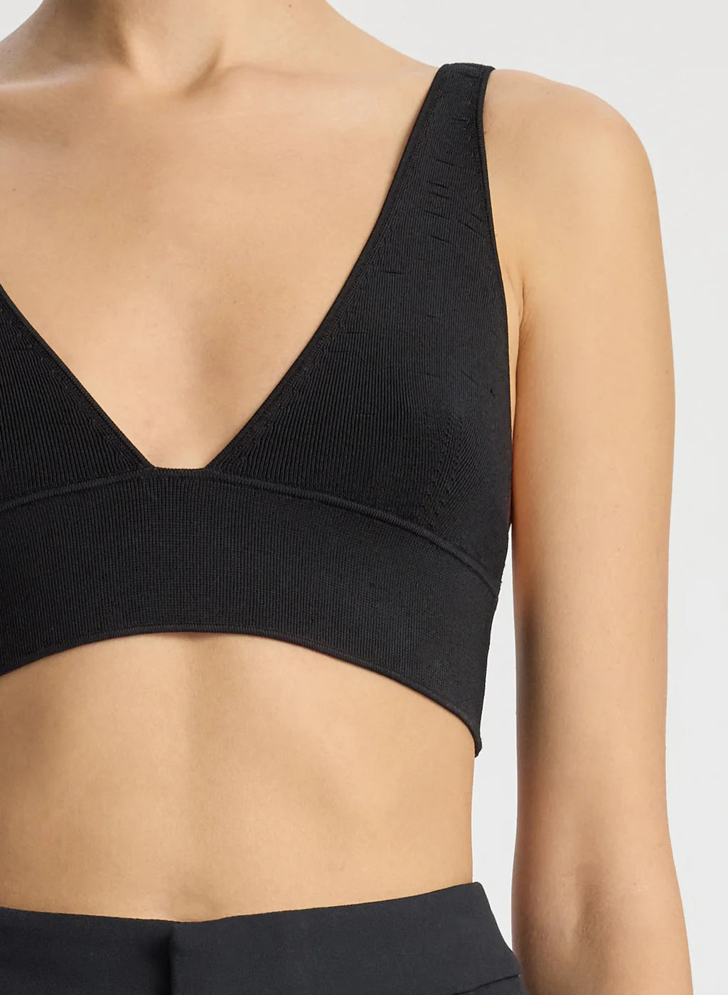 Ella Compact Knit Bra - Seamless Comfort Wireless Support for Women - Perfect for Yoga, Workouts & Everyday Wear - Black