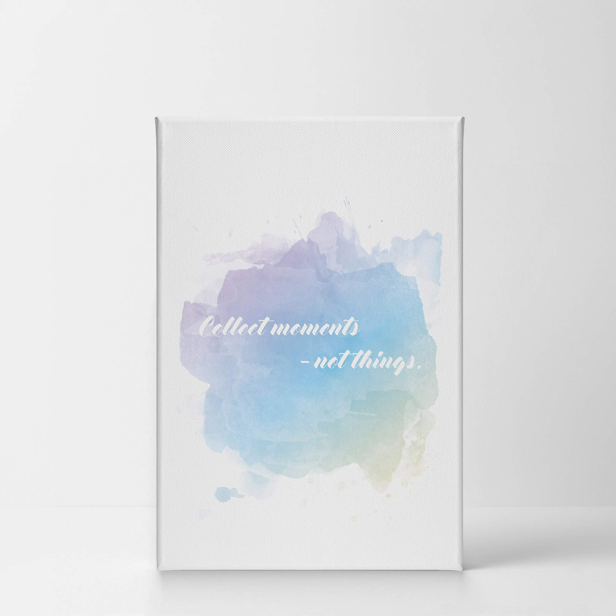 Smile Art Design 'Collect Moments Not Things' Motivational Canvas Wall Art Print - Inspirational Home Decor for Living Room, Bedroom & Office - Made in USA - 40x30 Inches Rolled Canvas