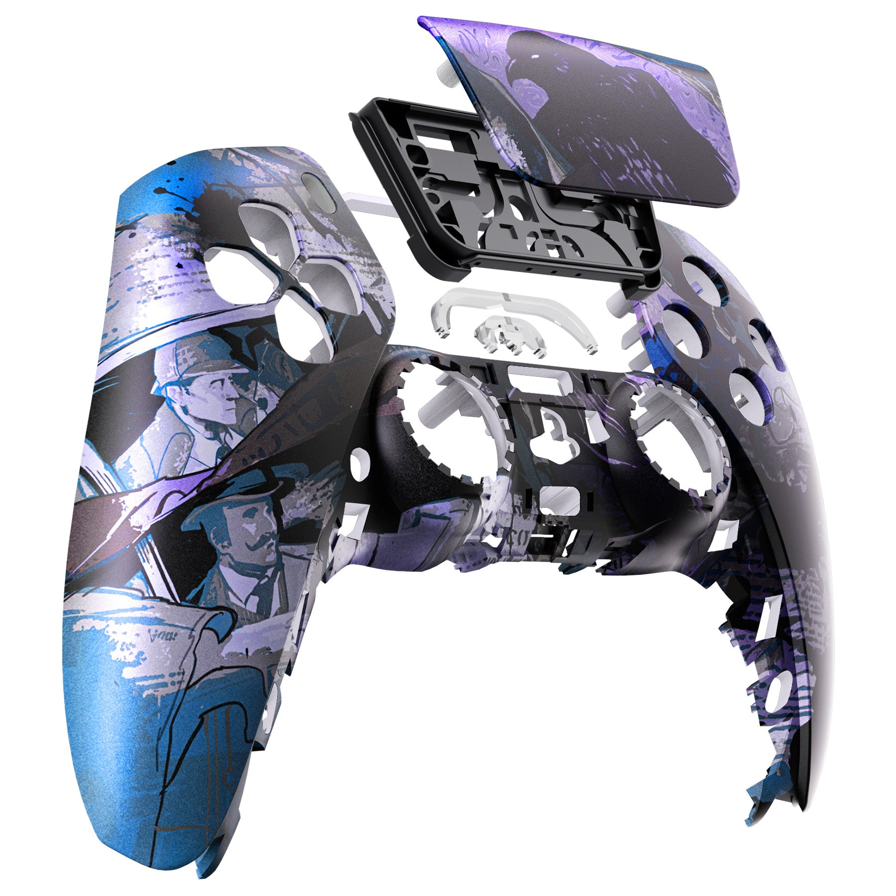 eXtremeRate The Great Detective Front Housing Shell for PS5 Controller BDM-010/020/030/040/050 - DIY Replacement Shell & Custom Touch Pad Cover (ZPFR020G3) - Perfect for Gaming Enthusiasts & Custom Mods
