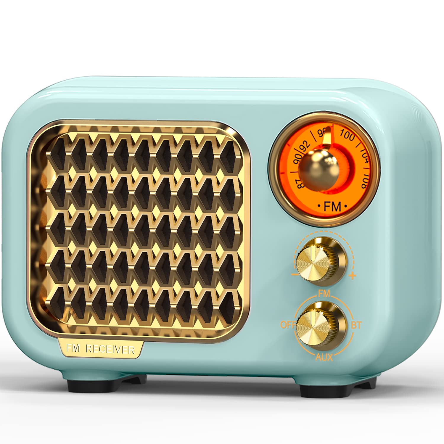 Tendak Portable FM Retro Bluetooth 5.1 Radio with 5W Hi-Fi Speaker, 1000mAh Rechargeable Battery, TF Card/AUX/USB MP3 Player - Perfect for Travel, Camping, Outdoor Adventures & Home Use
