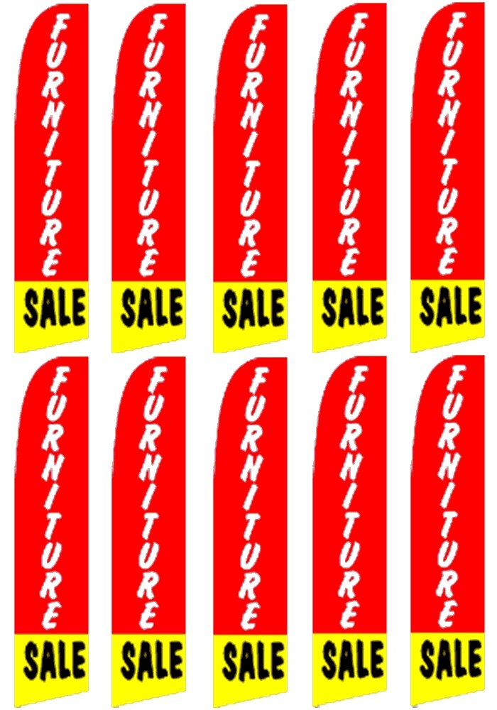 10 Pack Red White Yellow Swooper Flutter Flags - Outdoor Patriotic Decor for Garden, Yard, and Party Celebrations