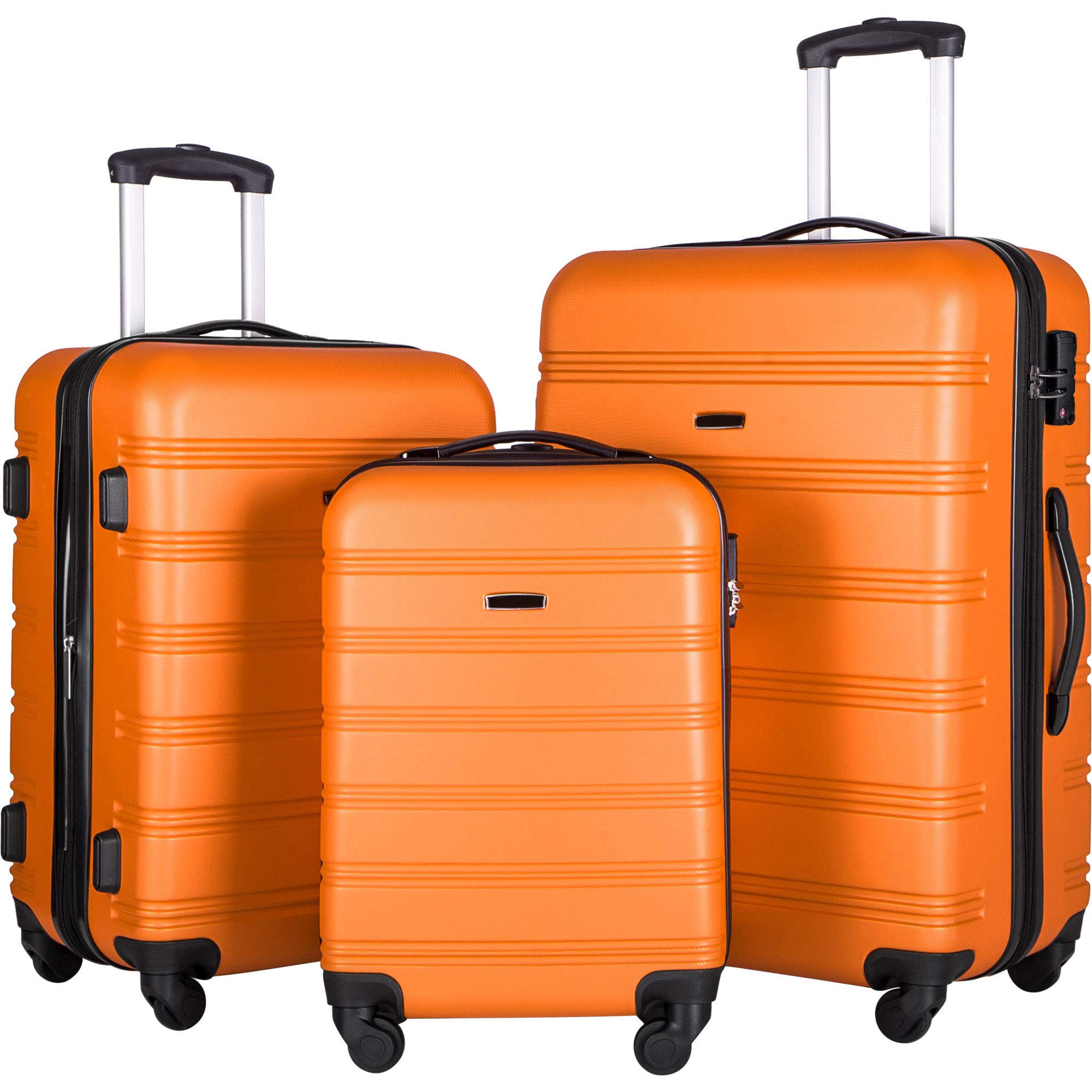 3 Piece Hardside Lightweight Luggage Set with TSA Lock Spinner Wheels - Perfect for International Travel & Family Vacations