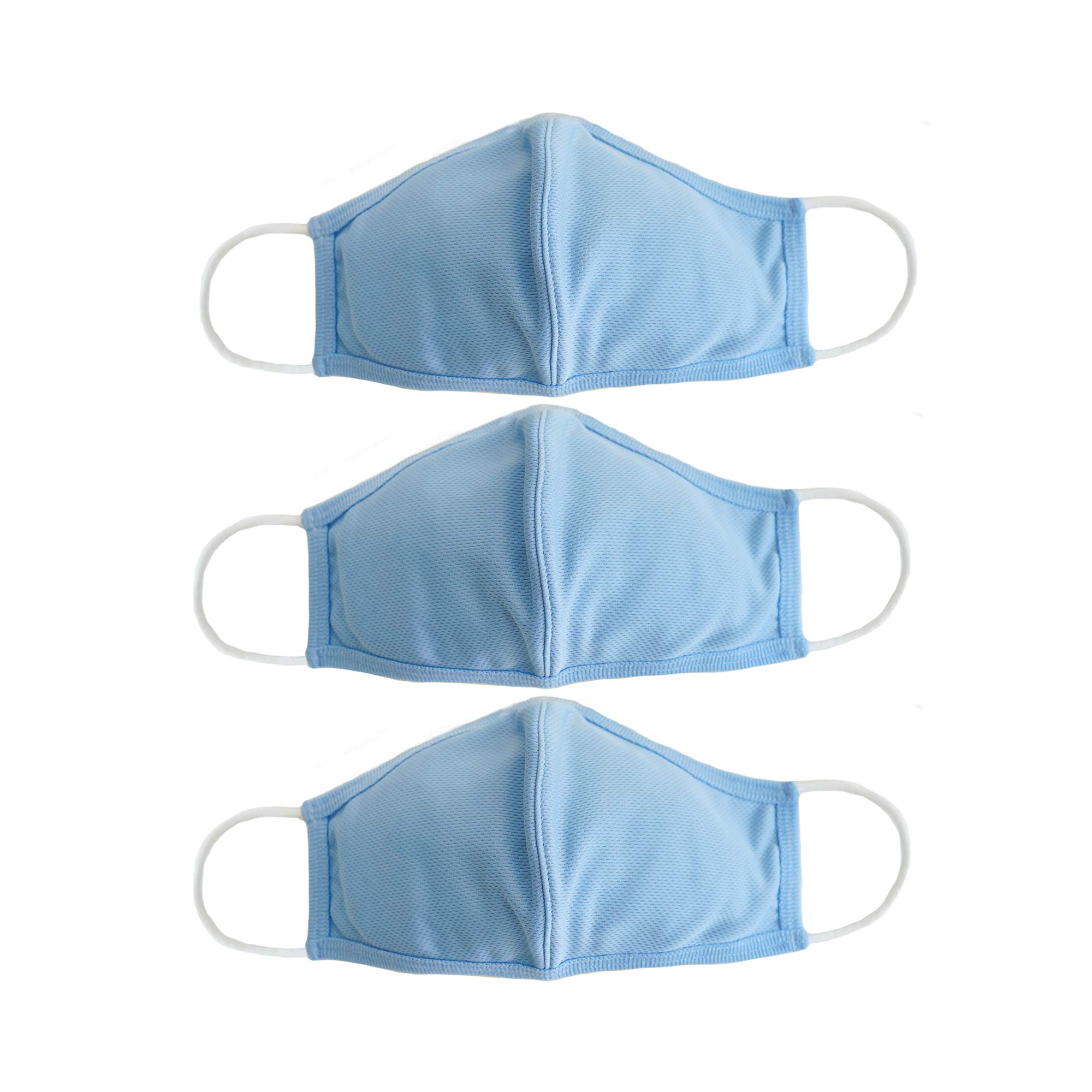 EnerPlex Extreme Comfort XL 3-Ply Reusable Face Mask - Breathable & Machine Washable, Extra Large Blue Face Covering (3-Pack) - Ideal for Travel, Work & Daily Protection
