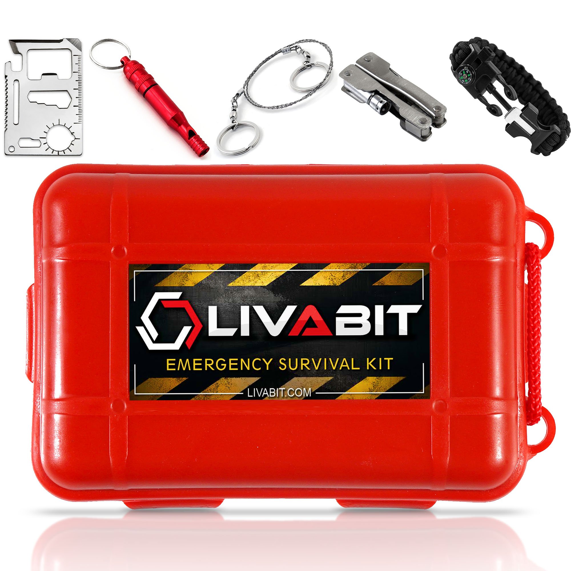 Survival Kit Emergency SOS Multi Tool Pack with Paracord Bracelet - Essential Outdoor Gear for Camping, Hiking & Adventure Preparedness